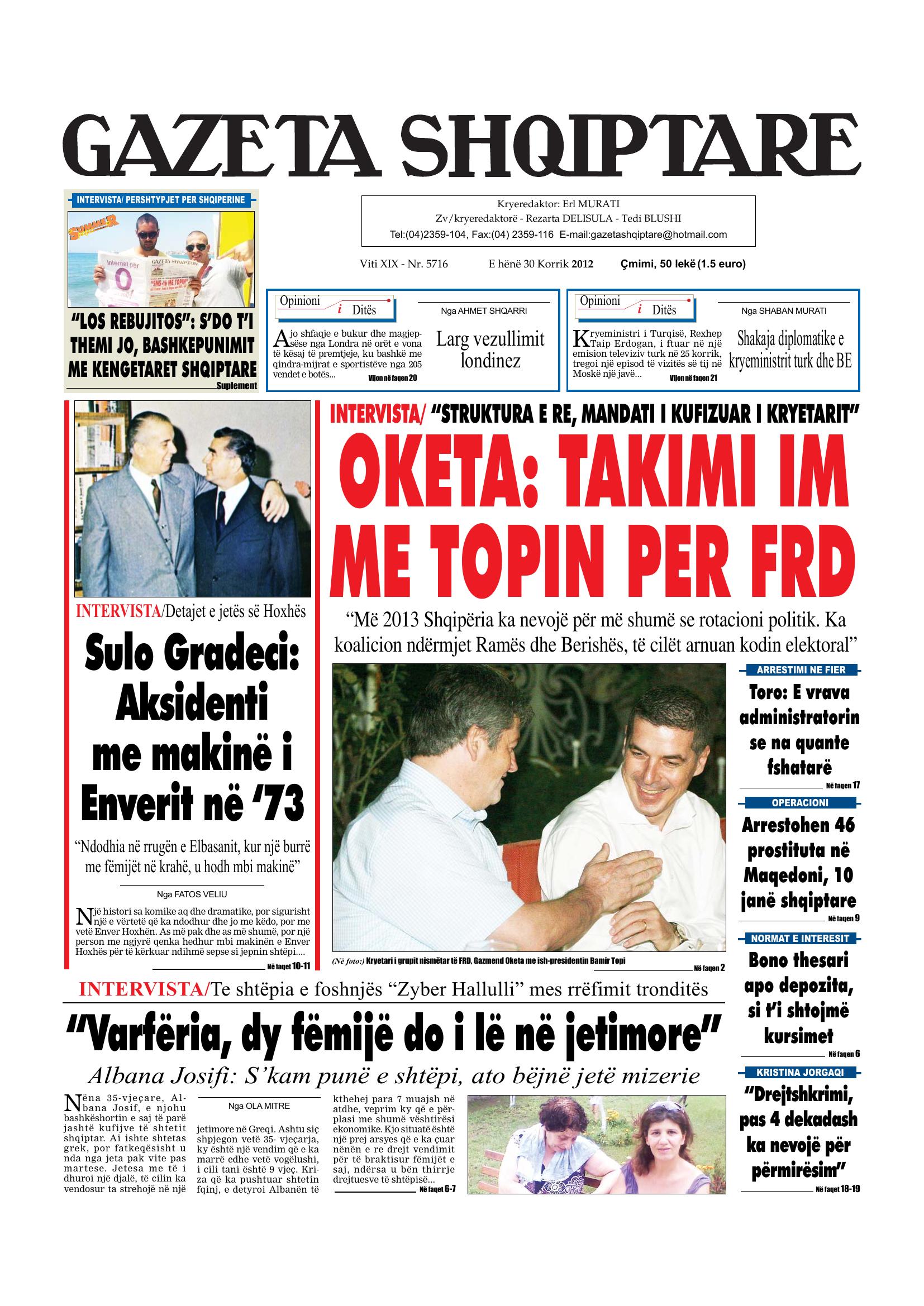 Gazeta Shqiptare 2012-07-30
