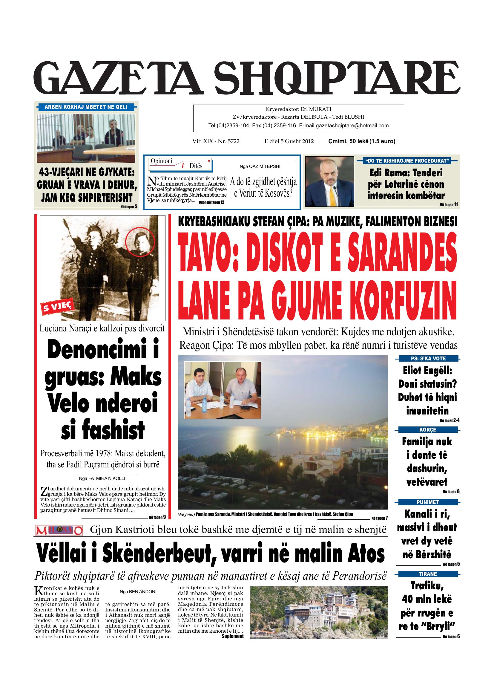Gazeta Shqiptare 2012-08-05
