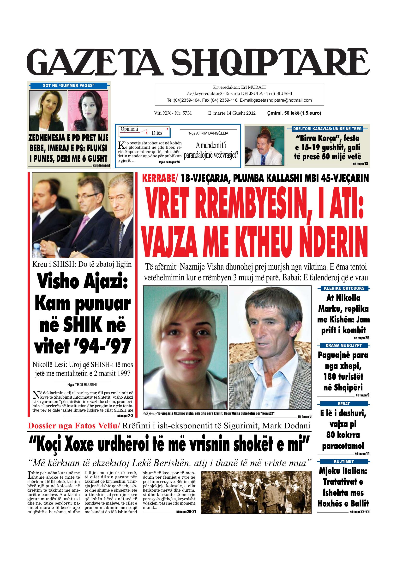 Gazeta Shqiptare 2012-08-14