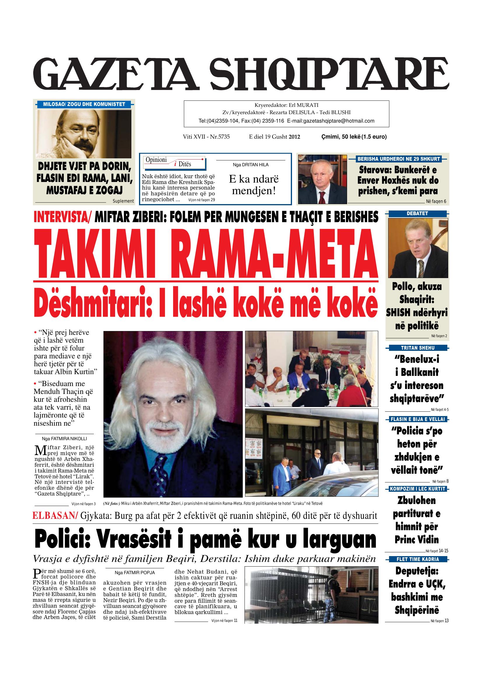 Gazeta Shqiptare 2012-08-19
