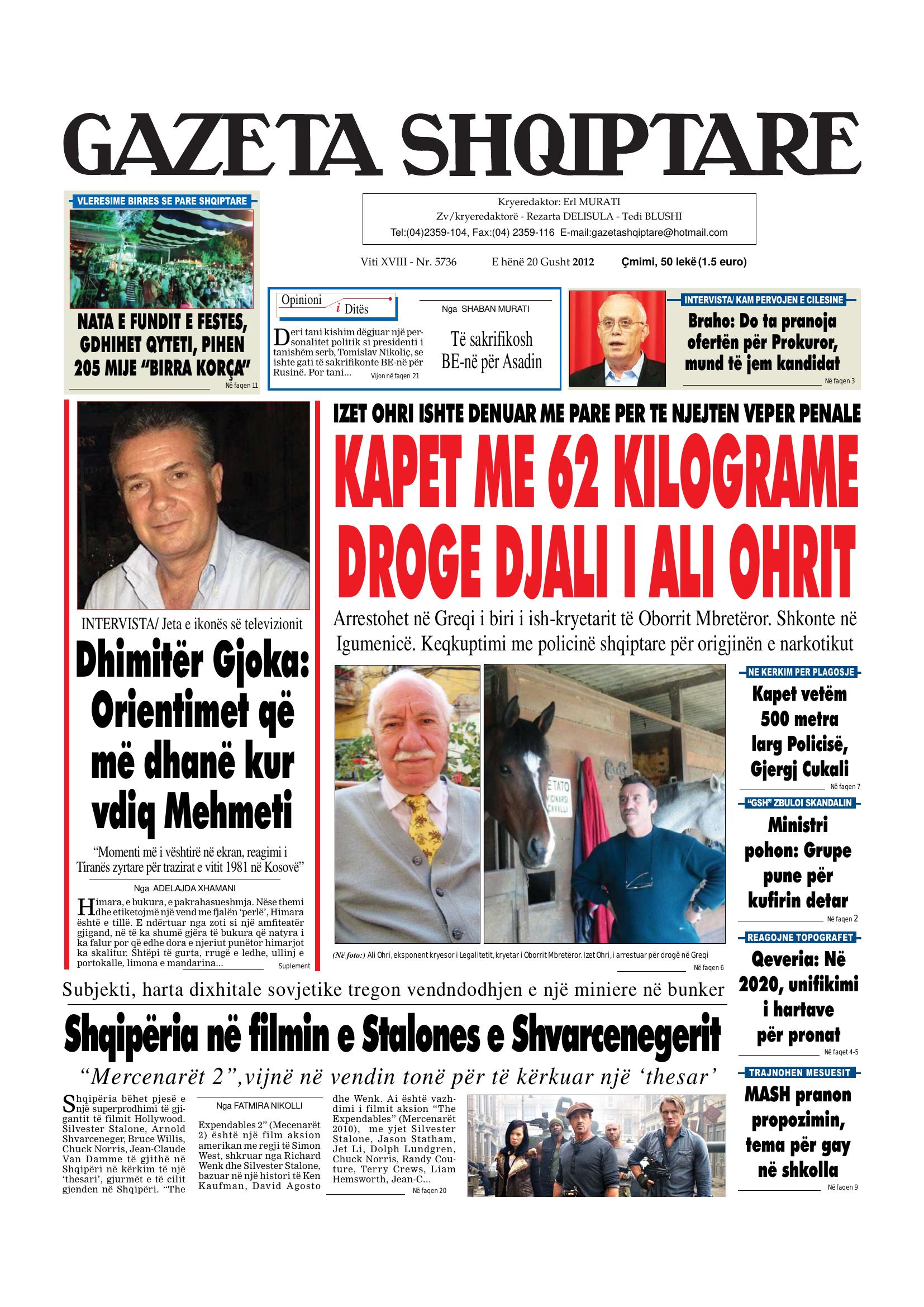 Gazeta Shqiptare 2012-08-20