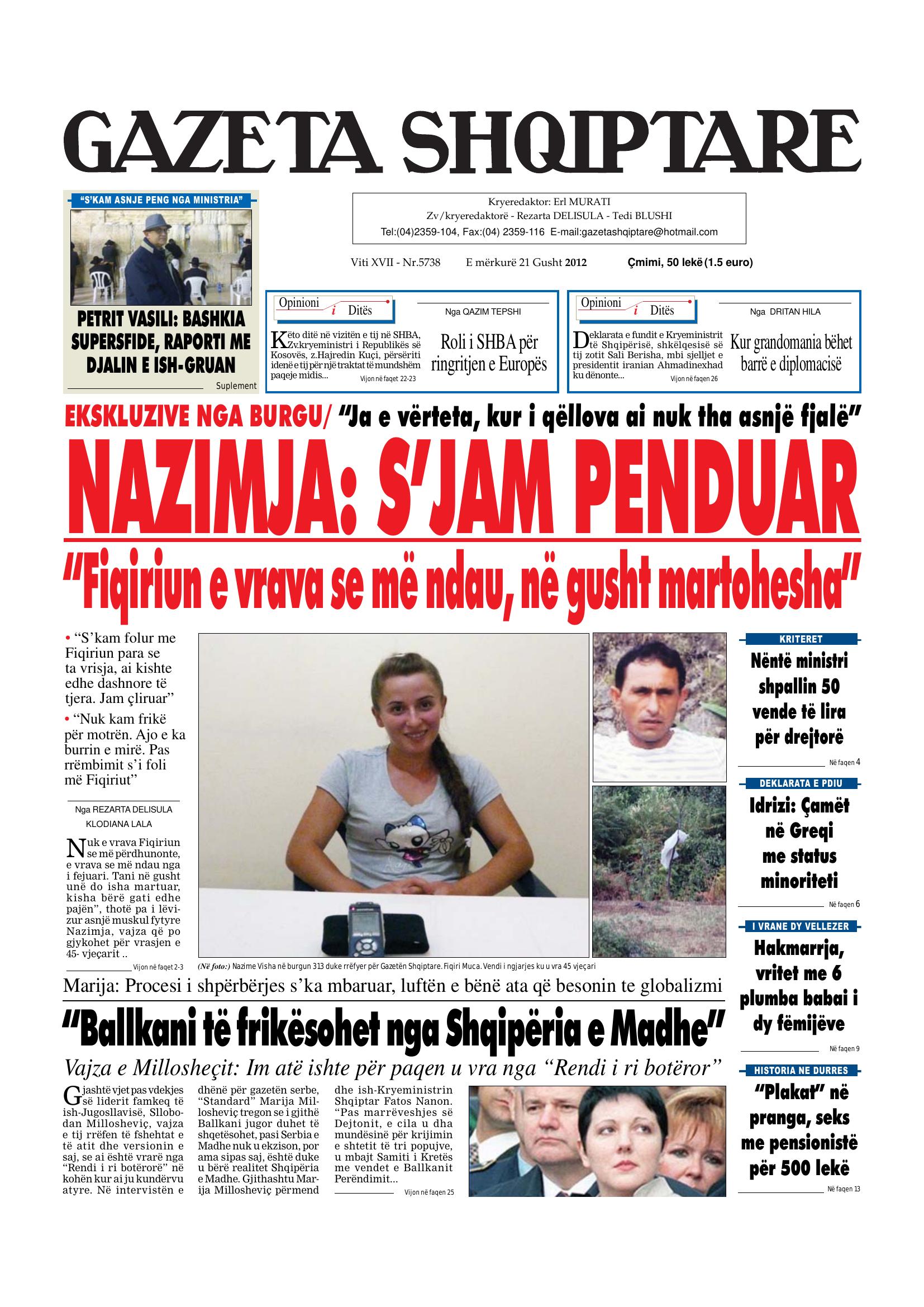 Gazeta Shqiptare 2012-08-21