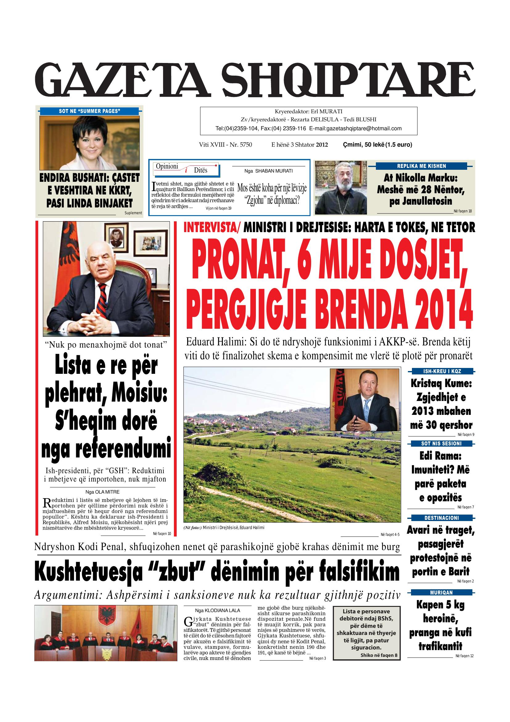 Gazeta Shqiptare 2012-09-03
