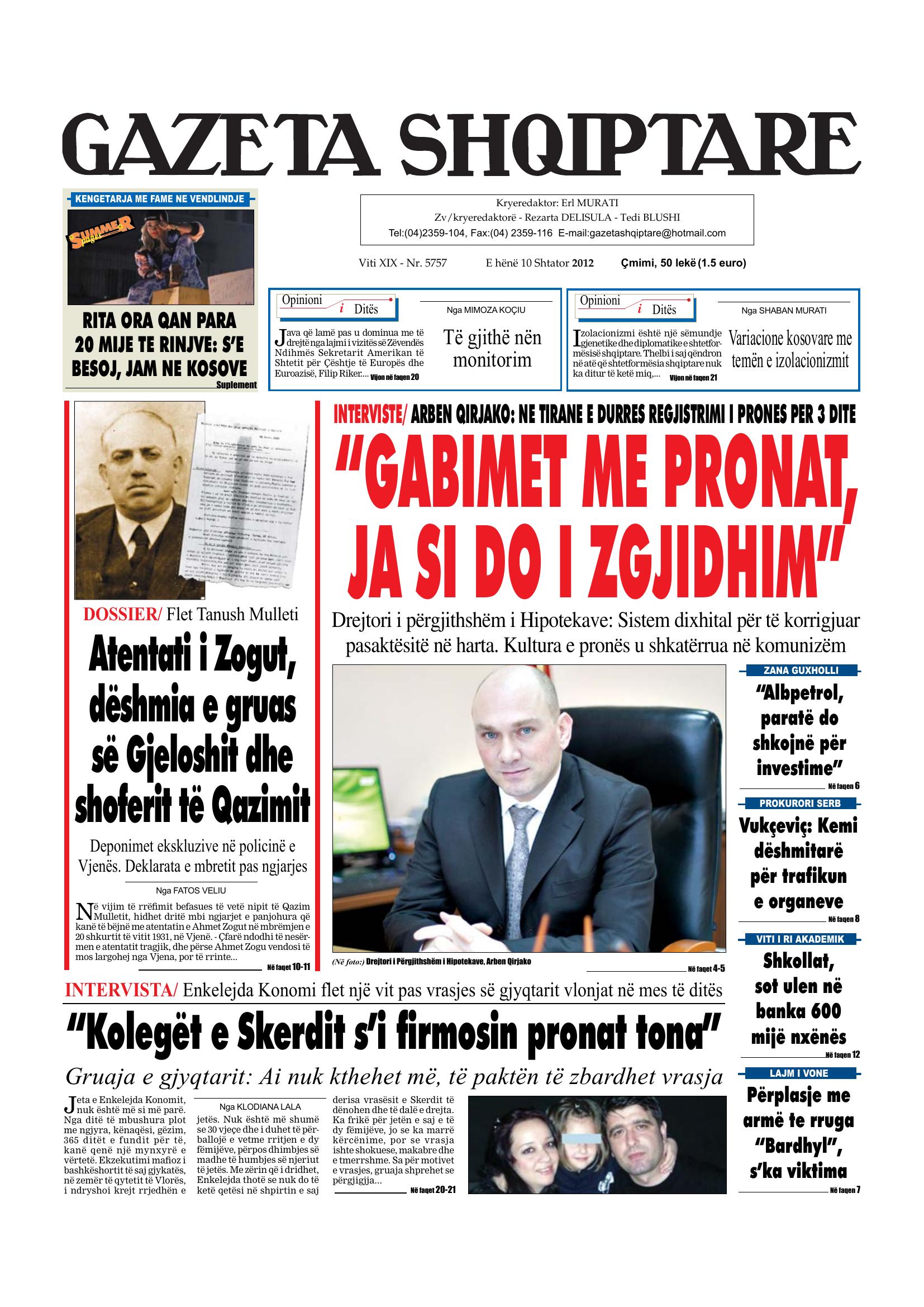 Gazeta Shqiptare 2012-09-10