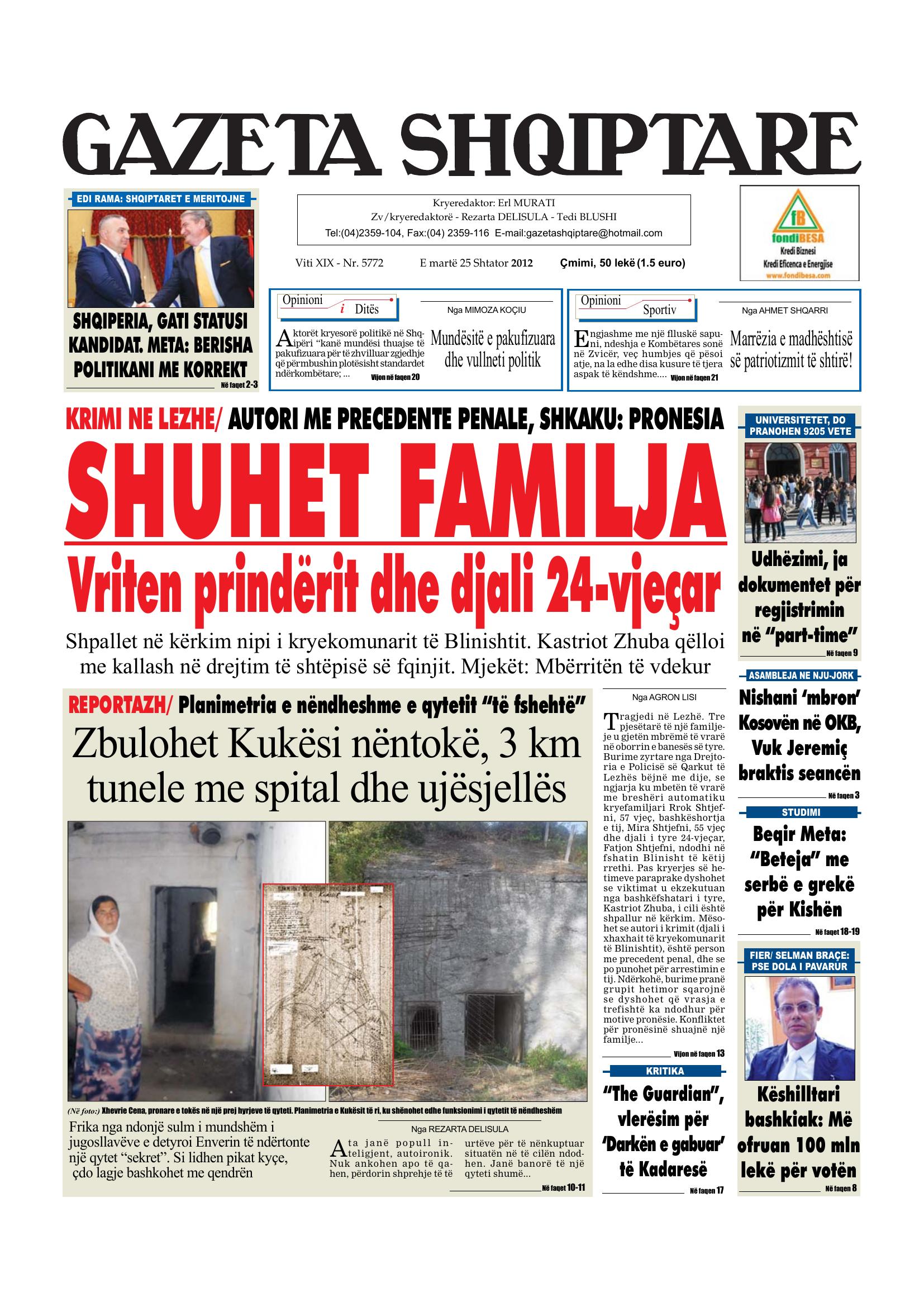 Gazeta Shqiptare 2012-09-25