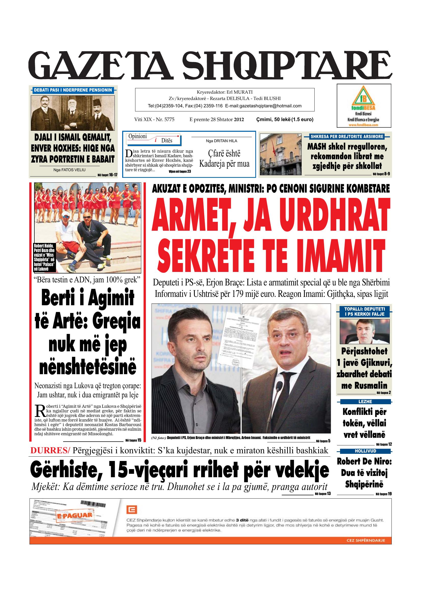 Gazeta Shqiptare 2012-09-28