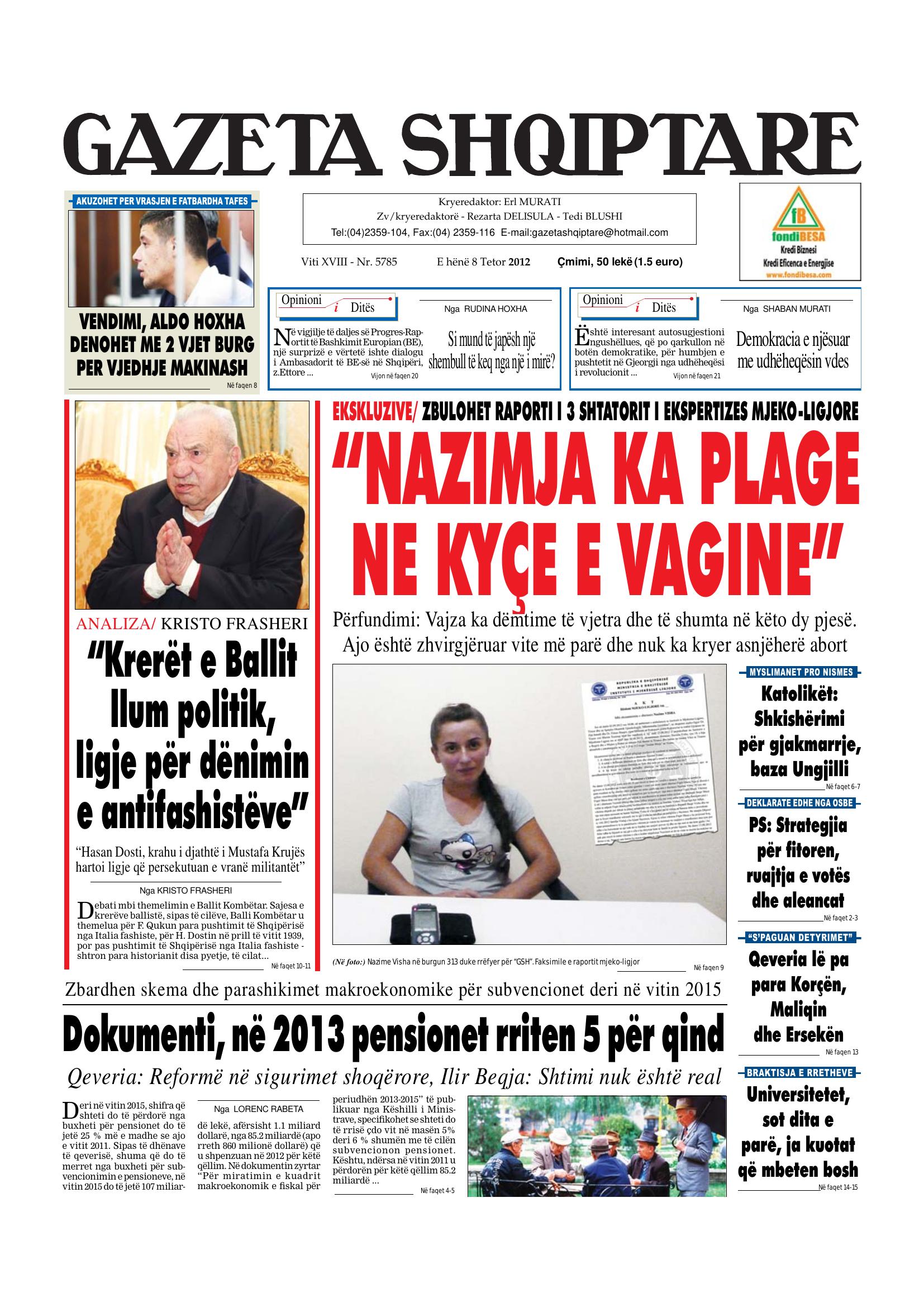 Gazeta Shqiptare 2012-10-08