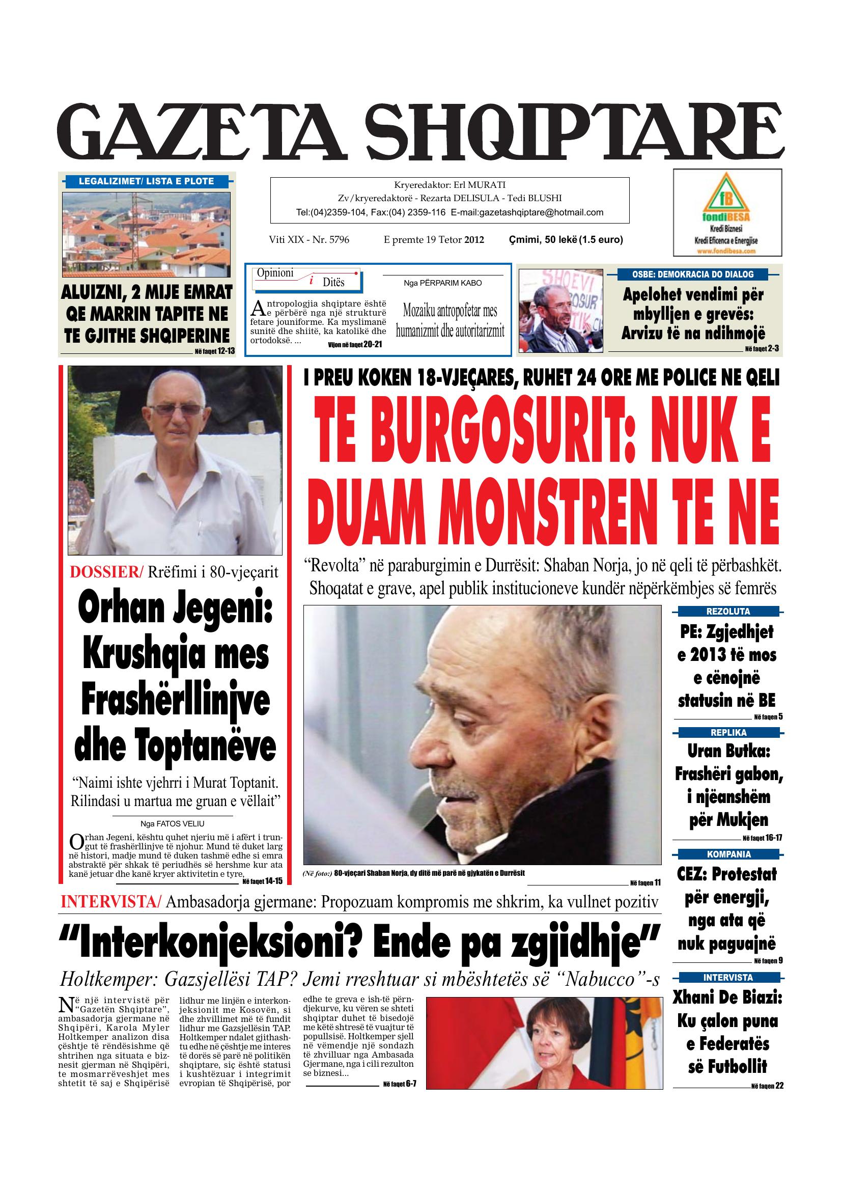 Gazeta Shqiptare 2012-10-19