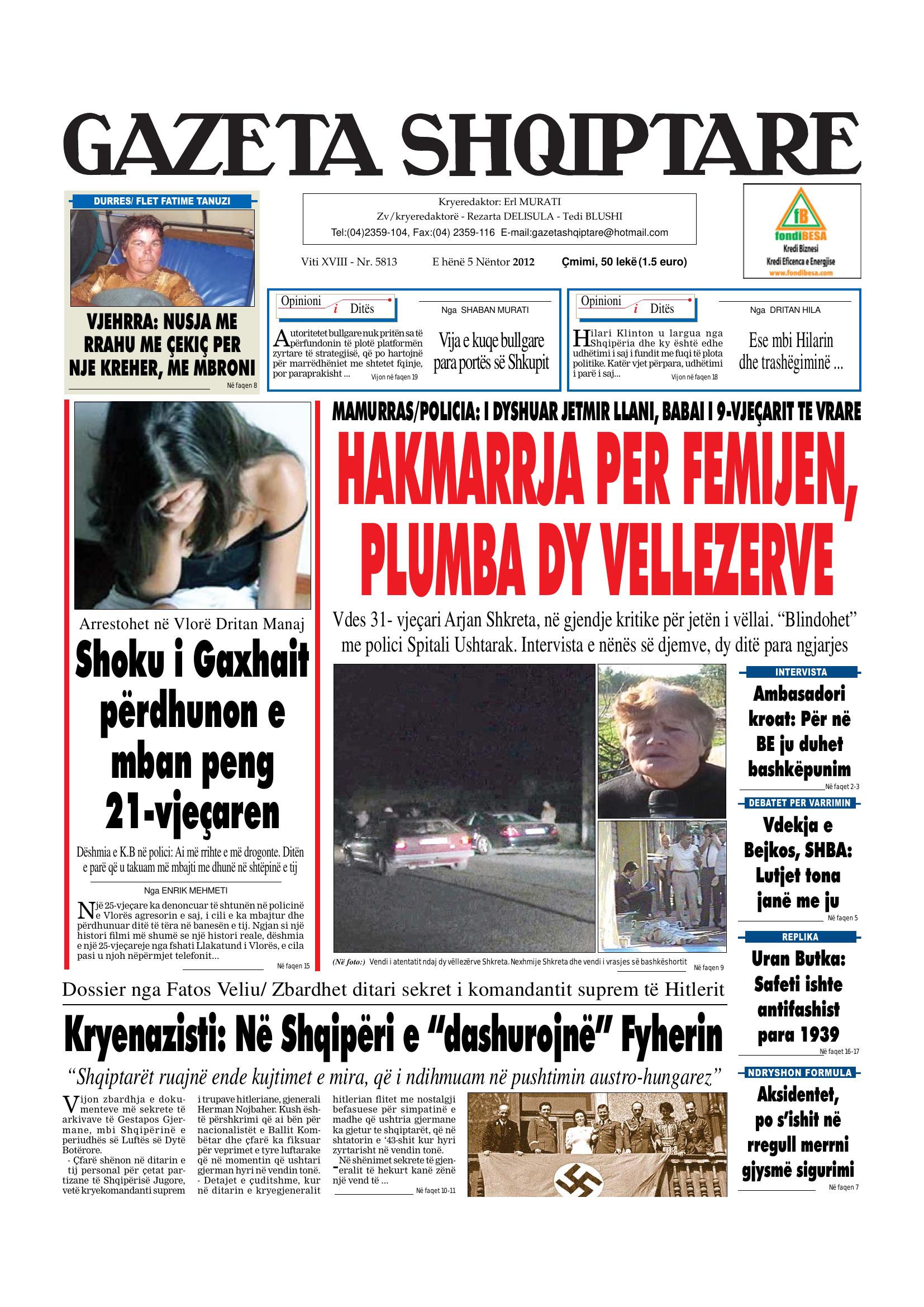 Gazeta Shqiptare 2012-11-05