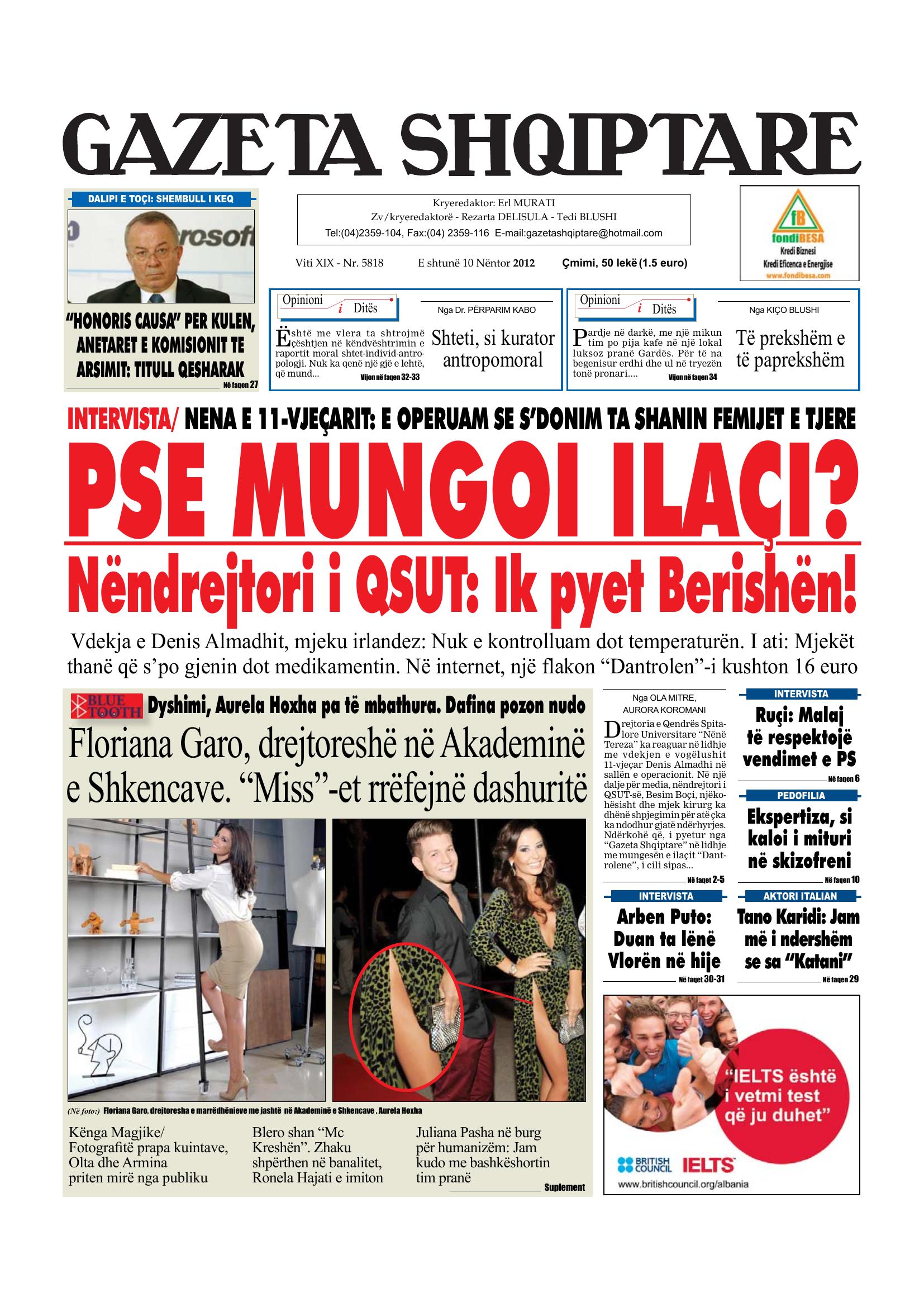 Gazeta Shqiptare 2012-11-10