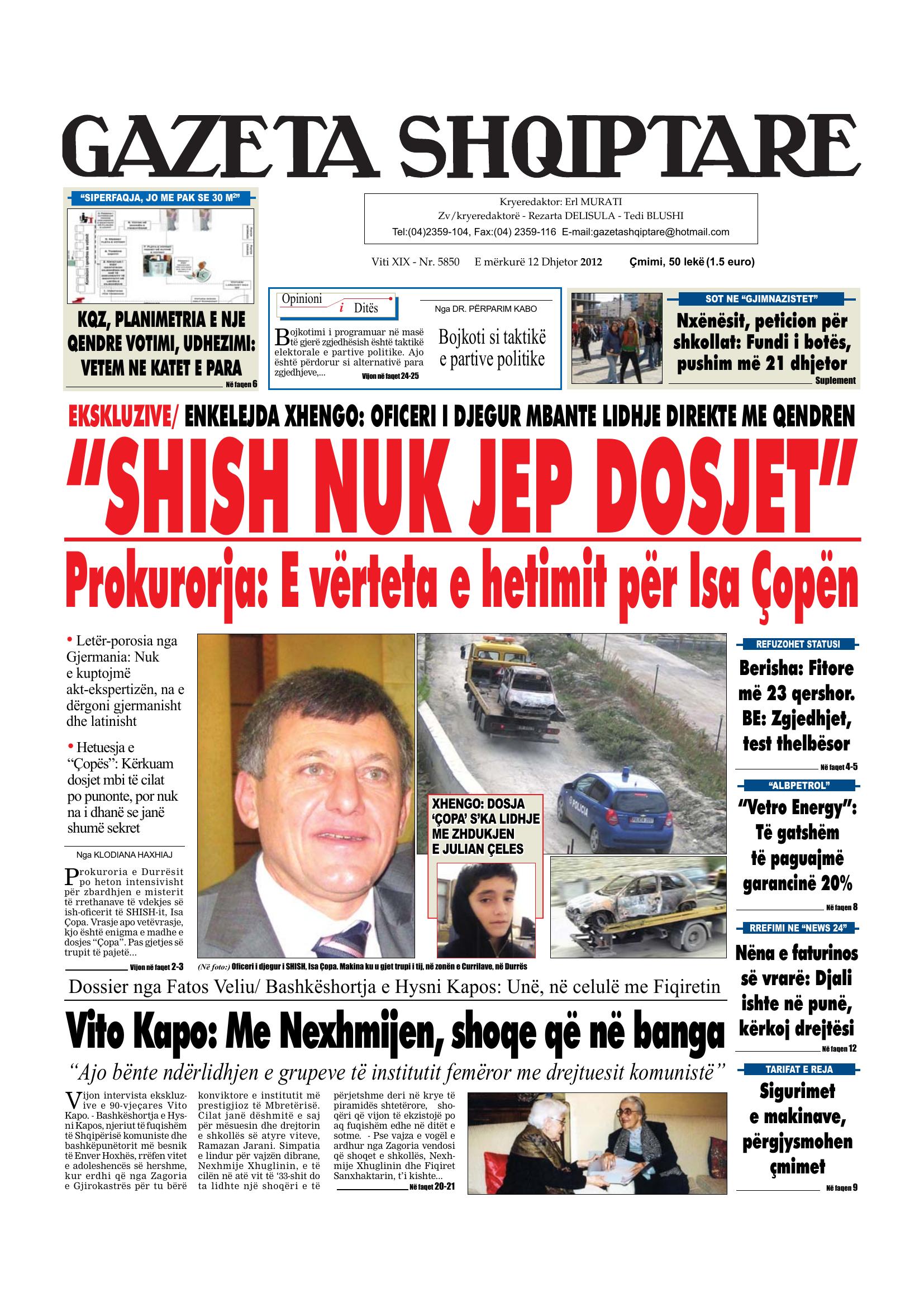 Gazeta Shqiptare 2012-12-12