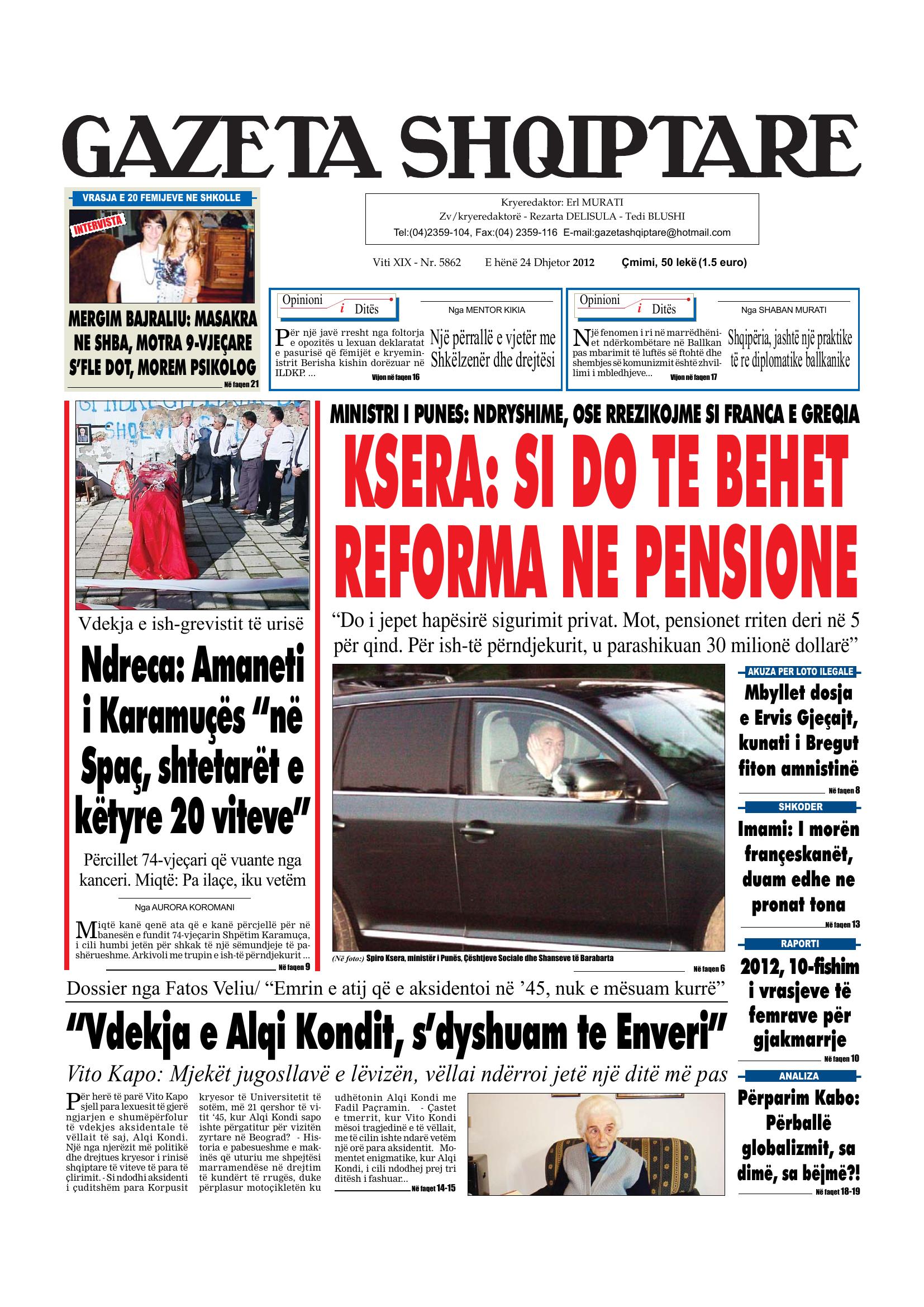 Gazeta Shqiptare 2012-12-24
