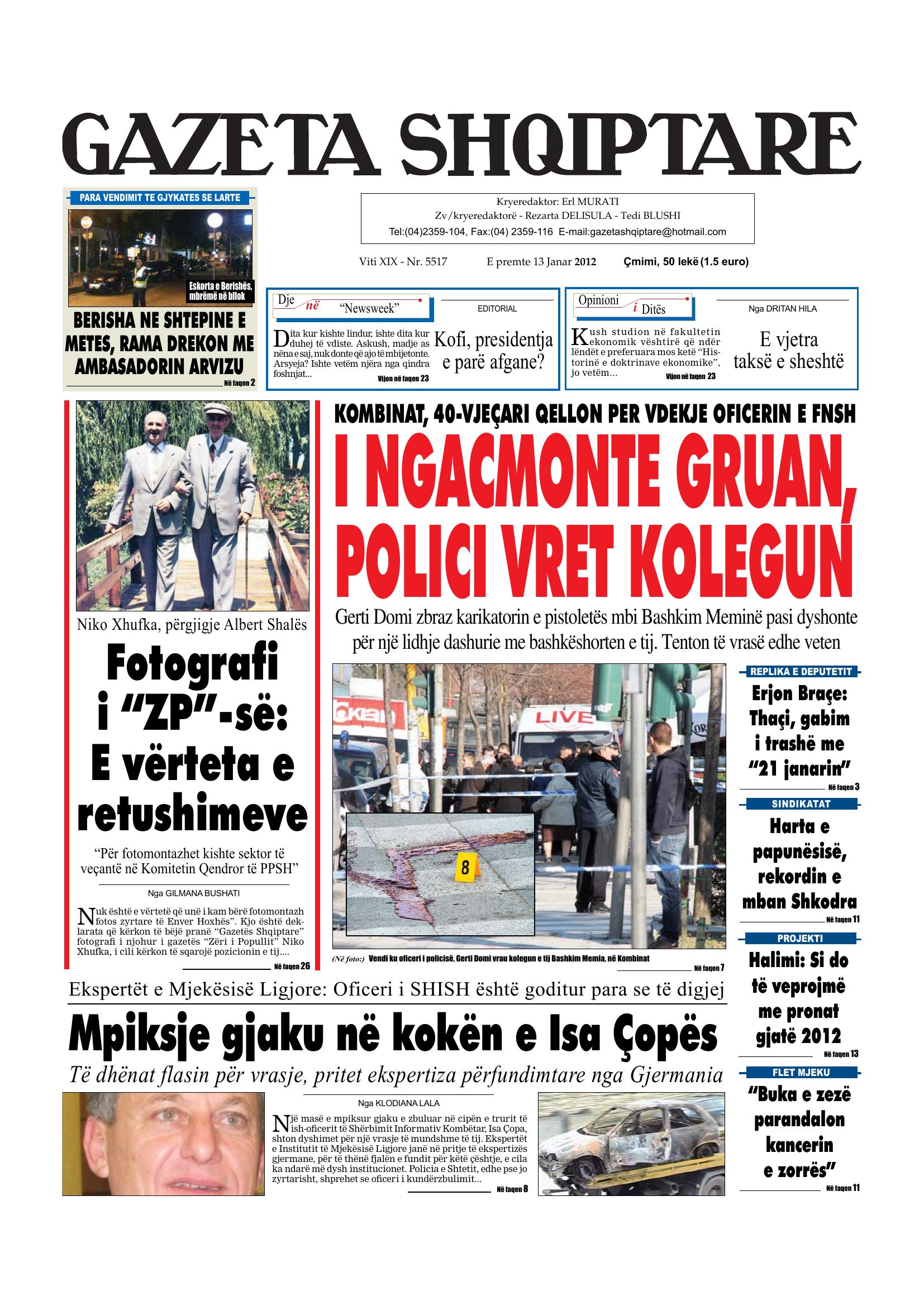 Gazeta Shqiptare 2012-01-13