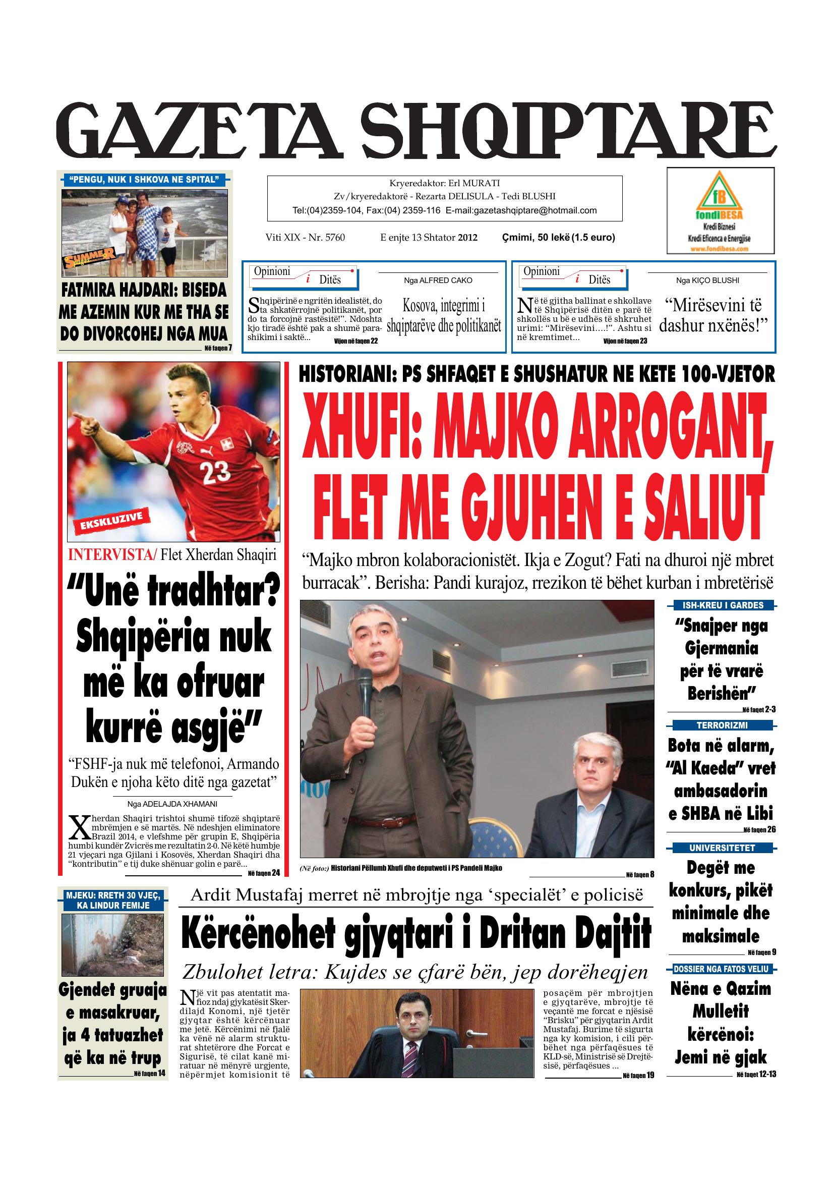 Gazeta Shqiptare 2012-09-13