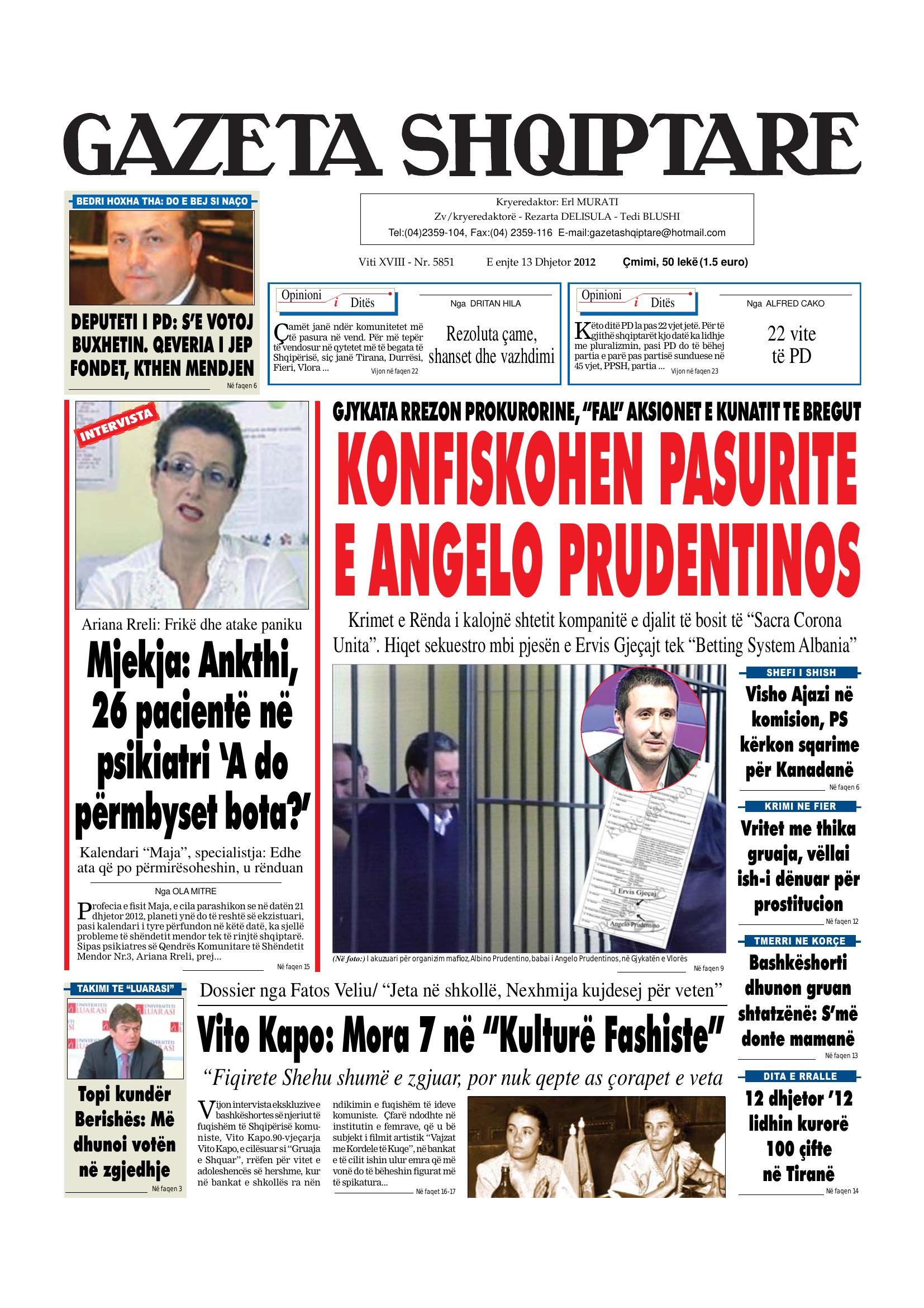 Gazeta Shqiptare 2012-12-13
