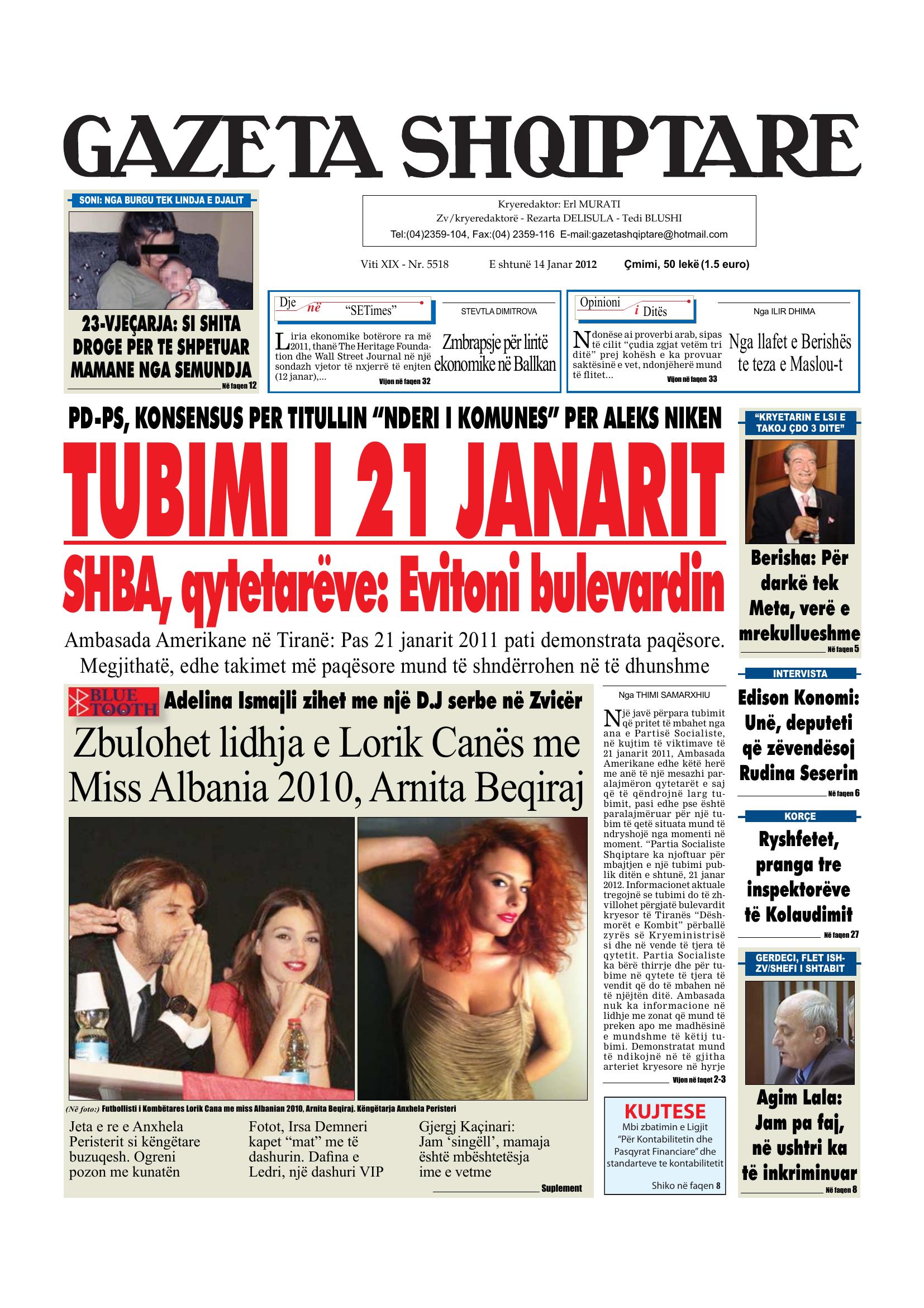 Gazeta Shqiptare 2012-01-14