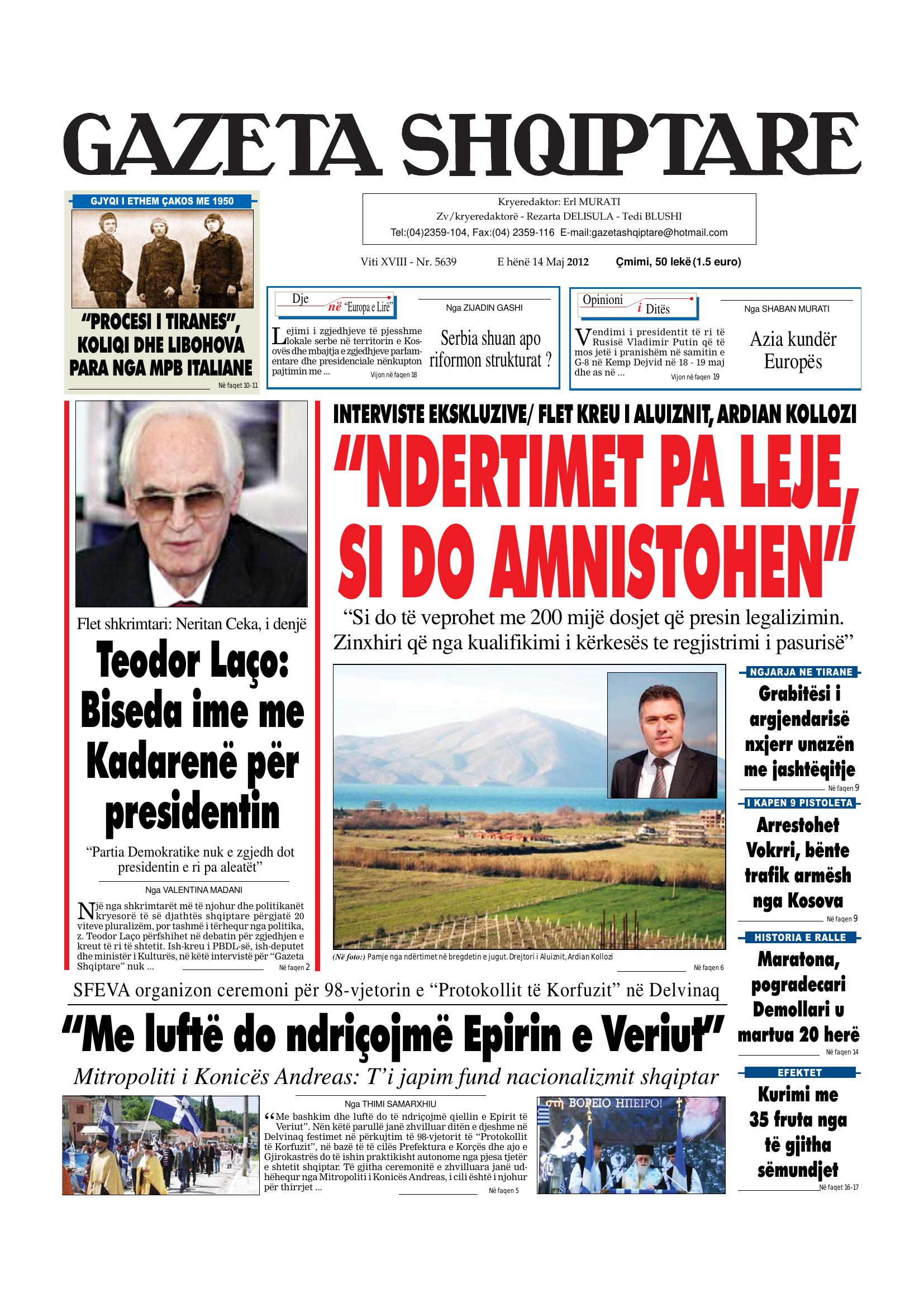 Gazeta Shqiptare 2012-05-14