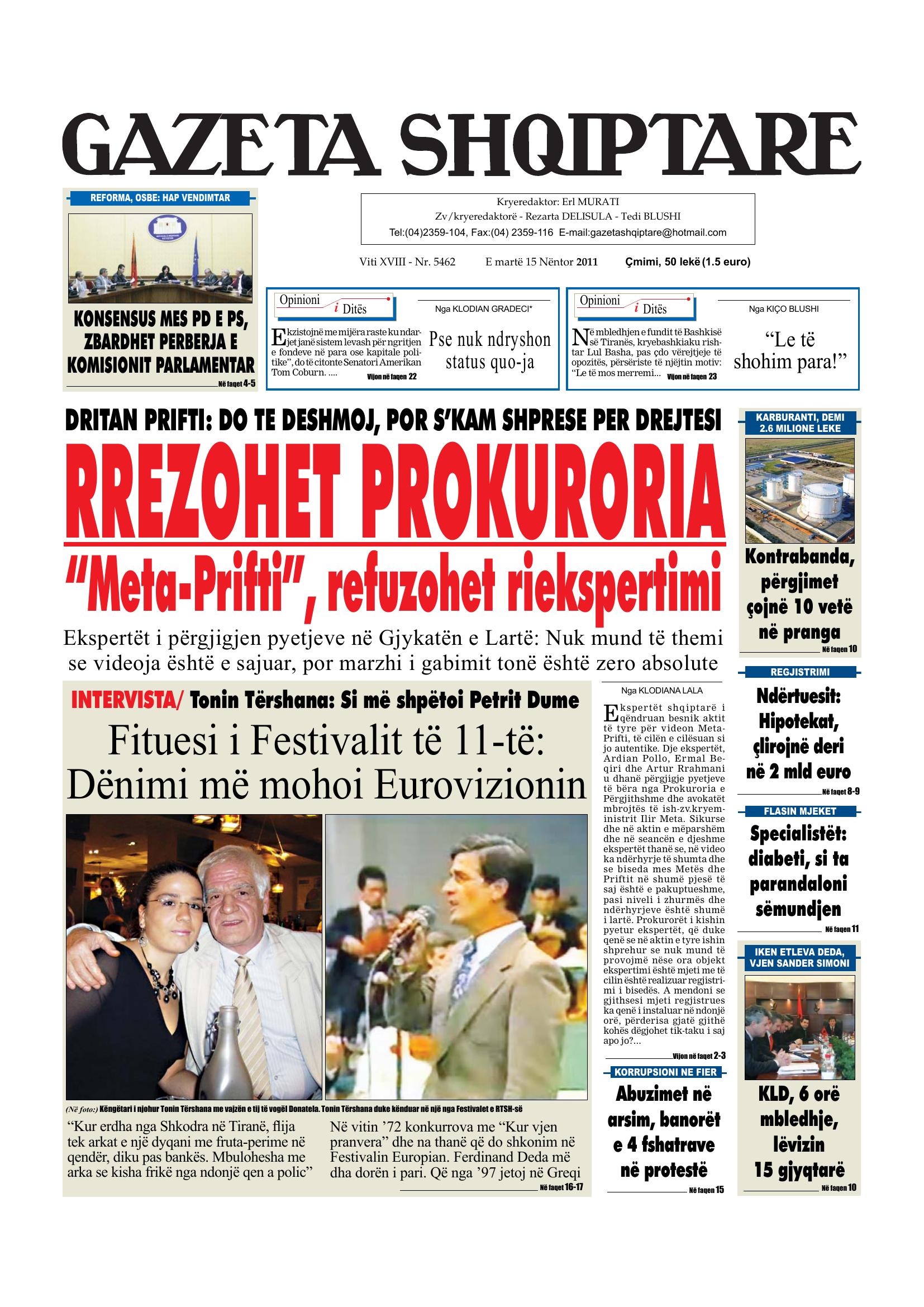 Gazeta Shqiptare 2011-11-15