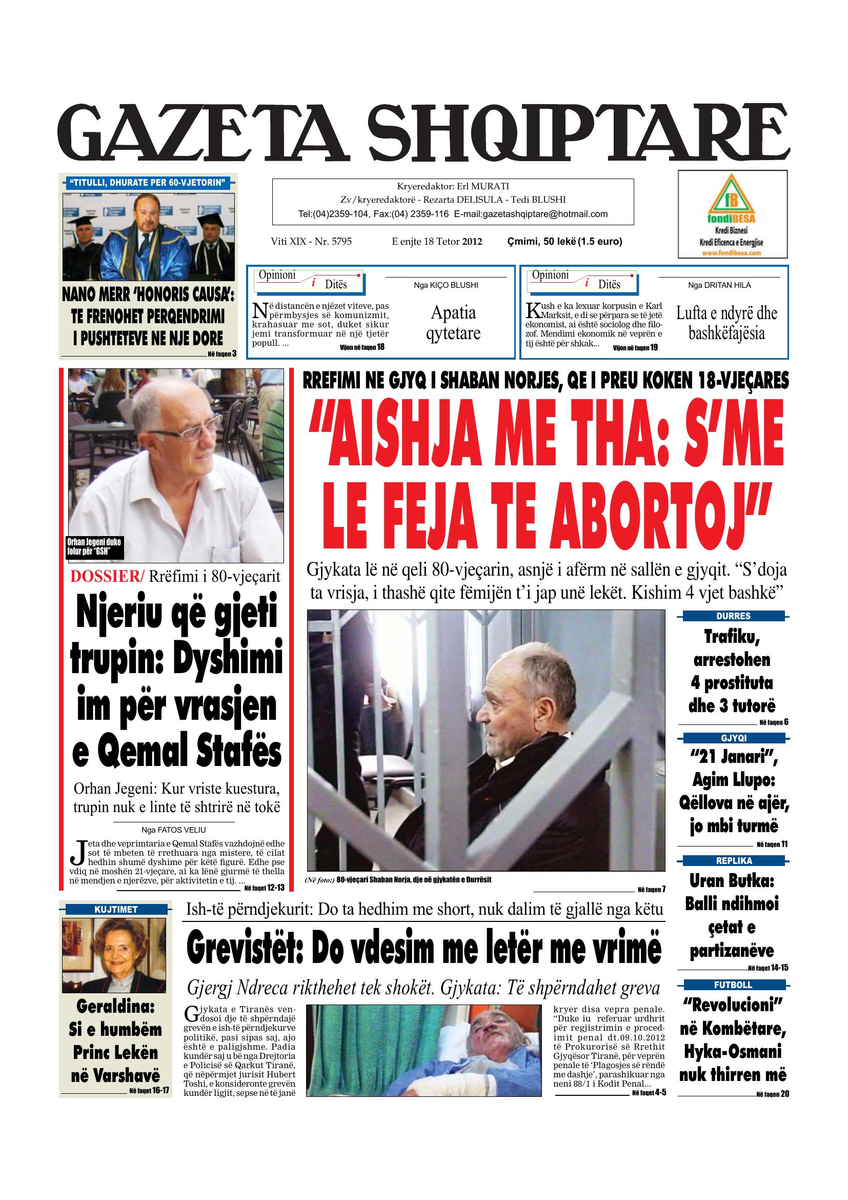 Gazeta Shqiptare 2012-10-18