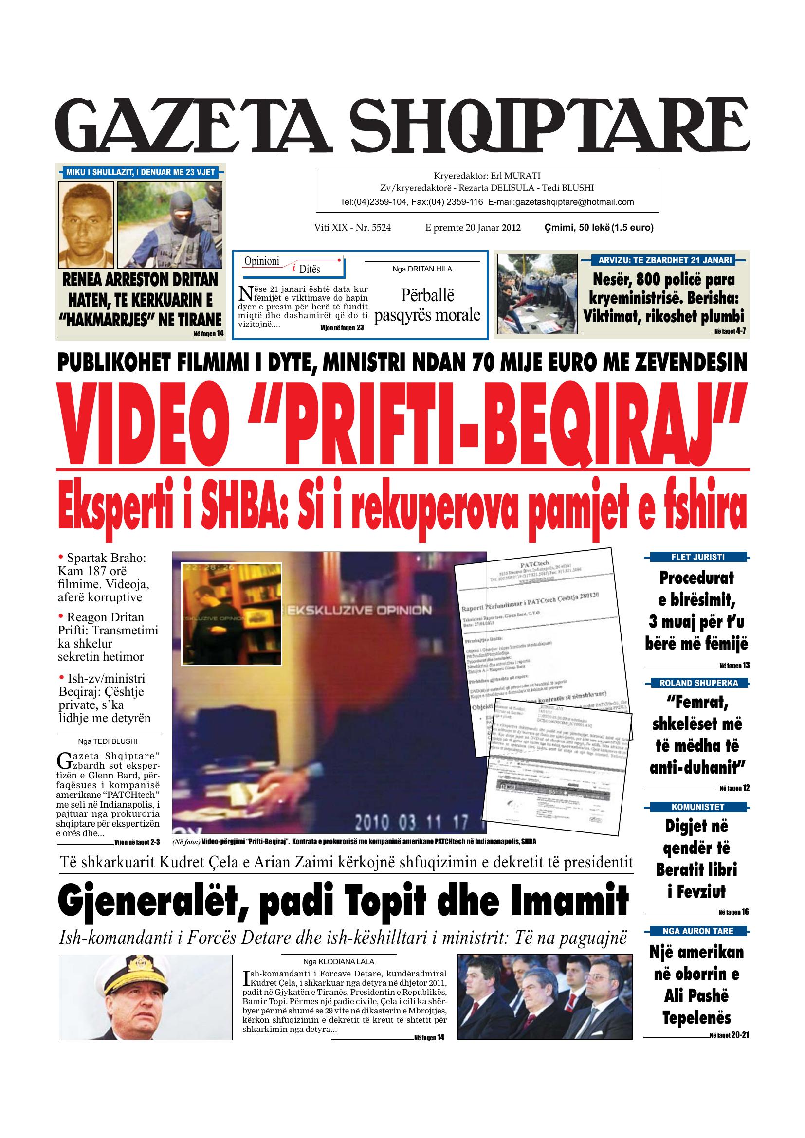 Gazeta Shqiptare 2012-01-20