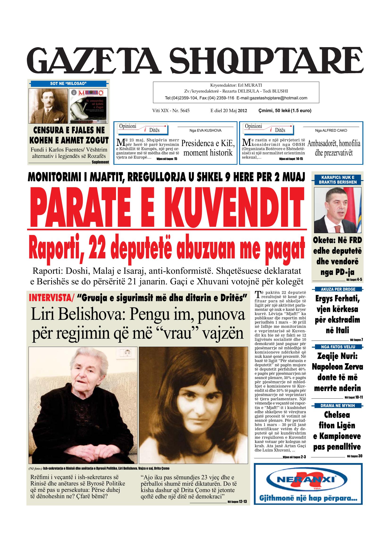 Gazeta Shqiptare 2012-05-20