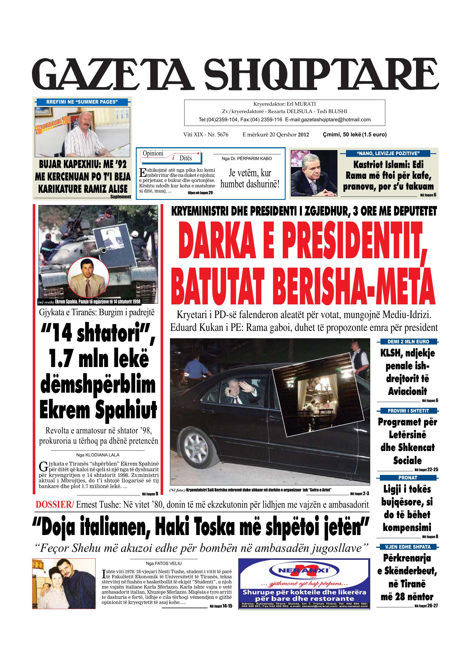 Gazeta Shqiptare 2012-06-20