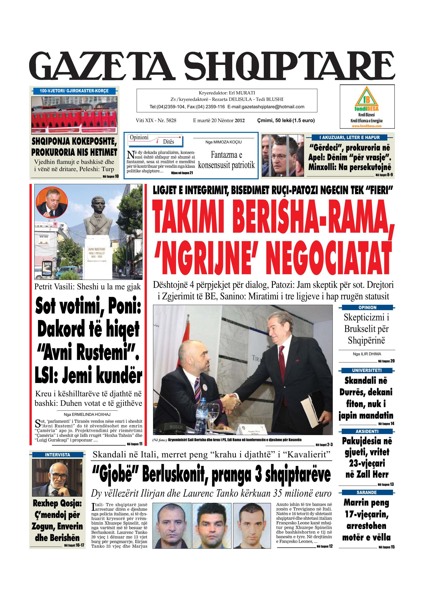 Gazeta Shqiptare 2012-11-20
