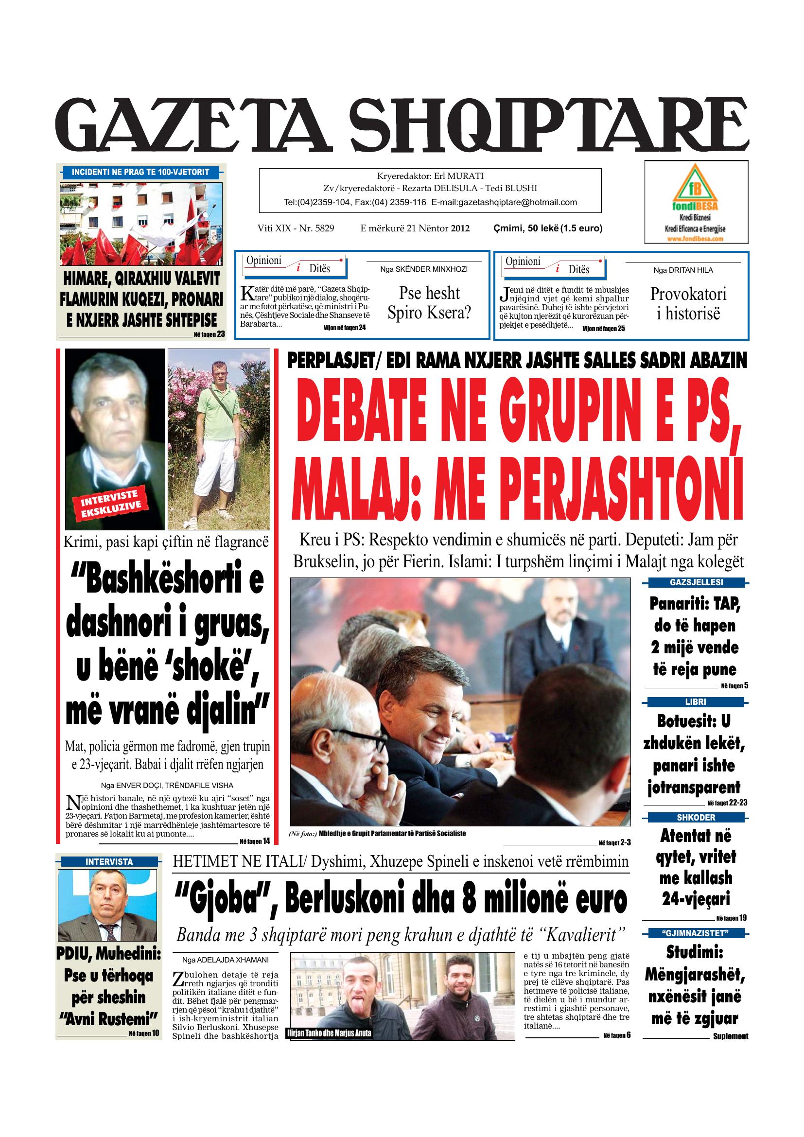 Gazeta Shqiptare 2012-11-21