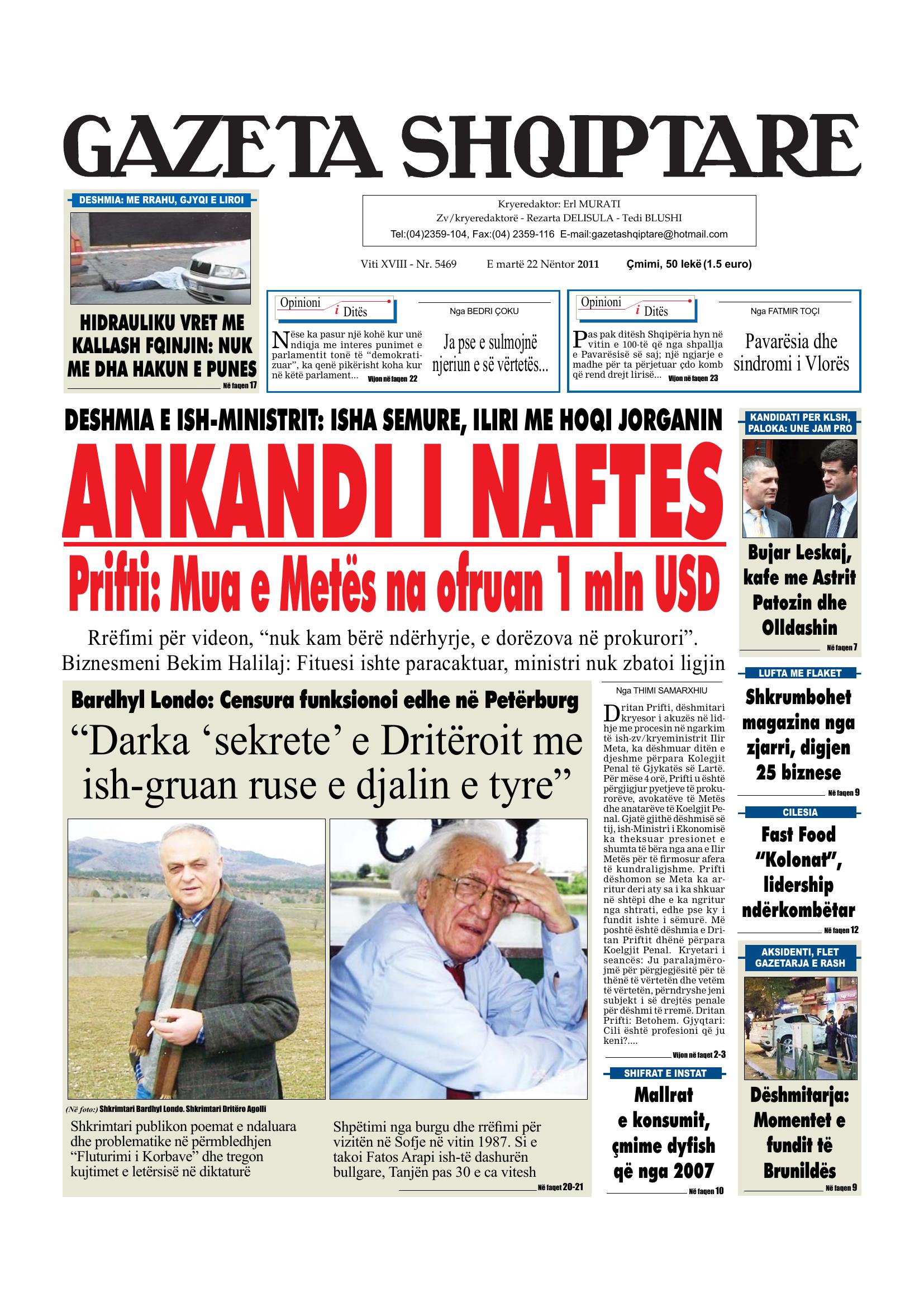 Gazeta Shqiptare 2011-11-22