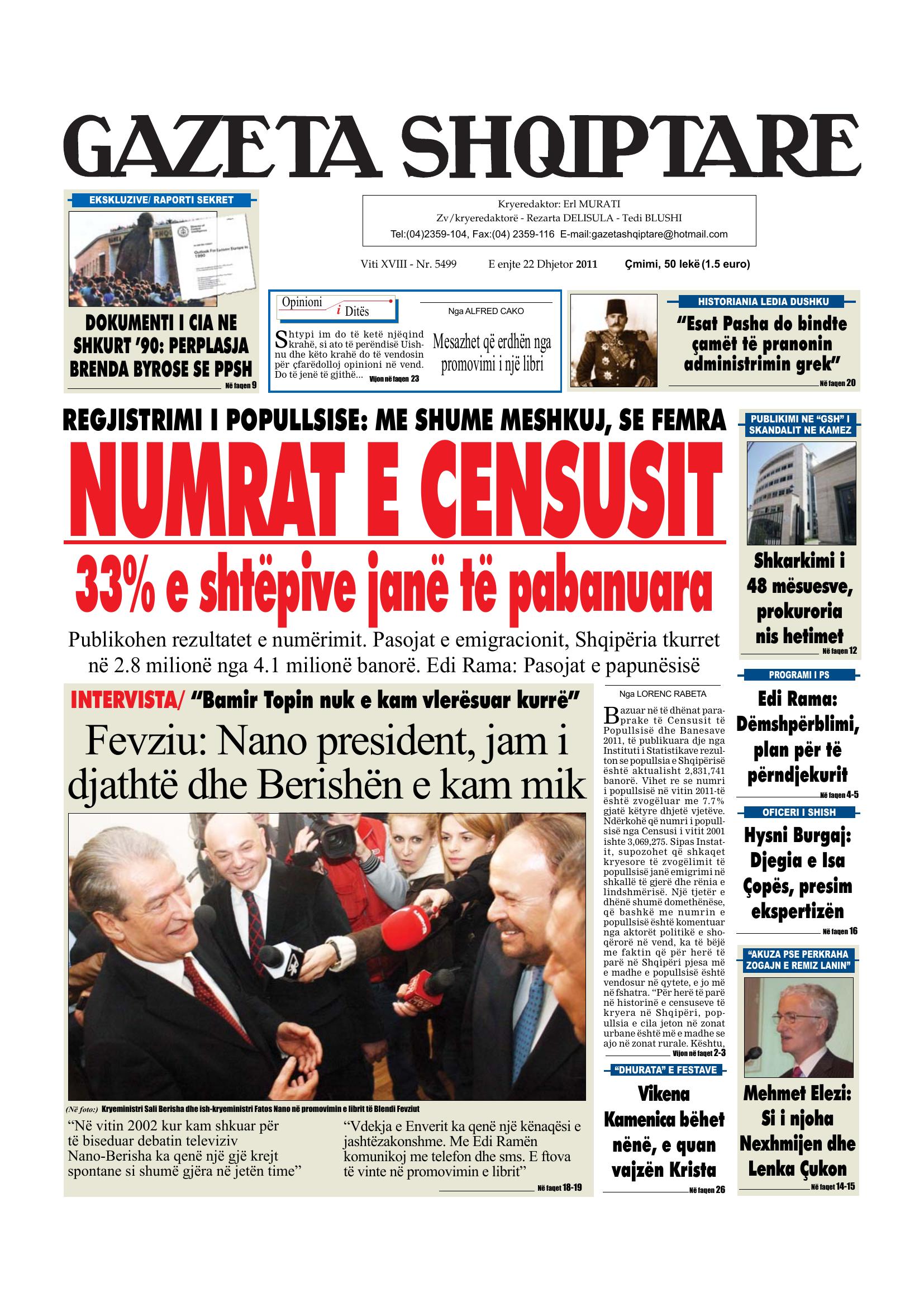 Gazeta Shqiptare 2011-12-22