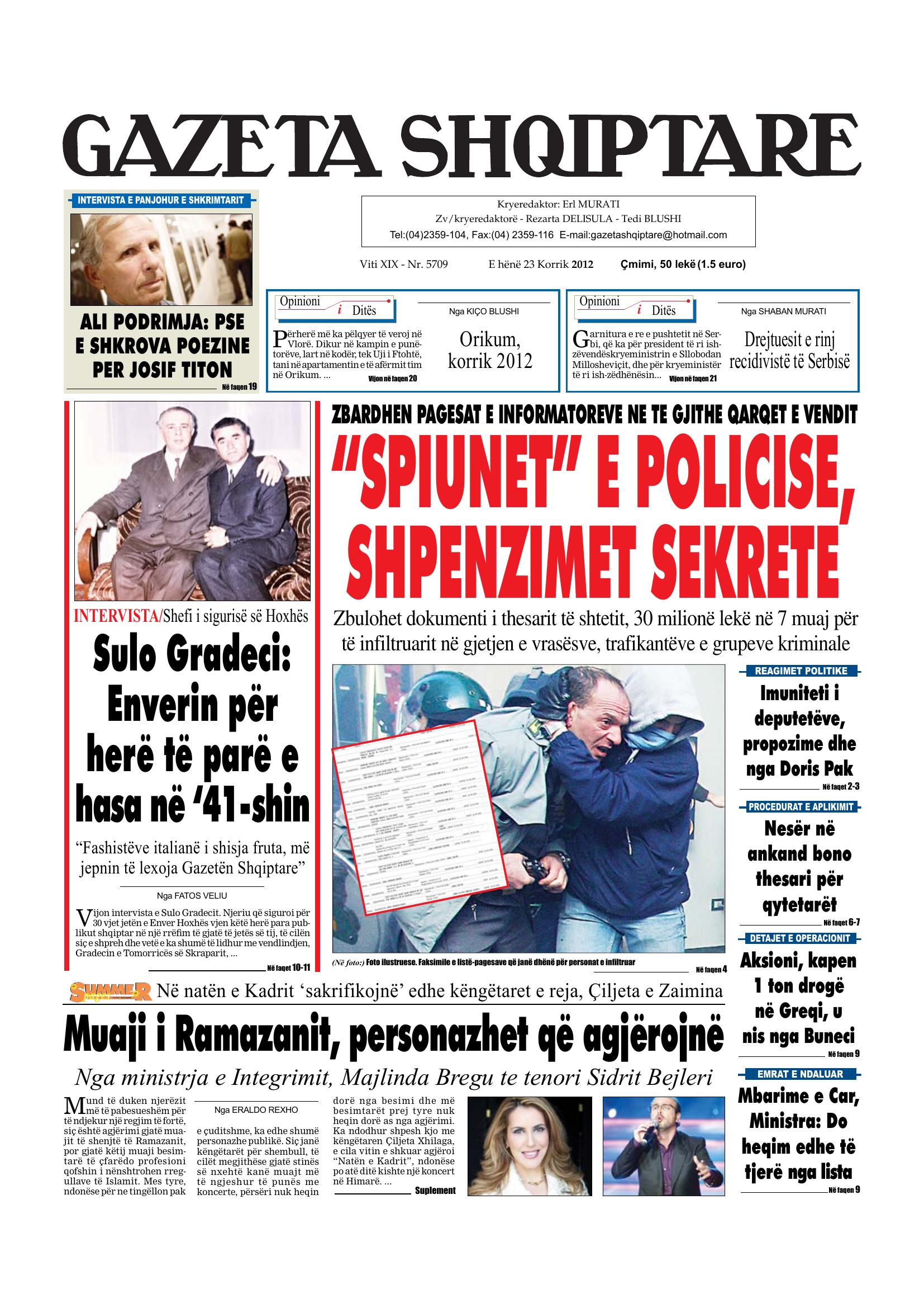 Gazeta Shqiptare 2012-07-23