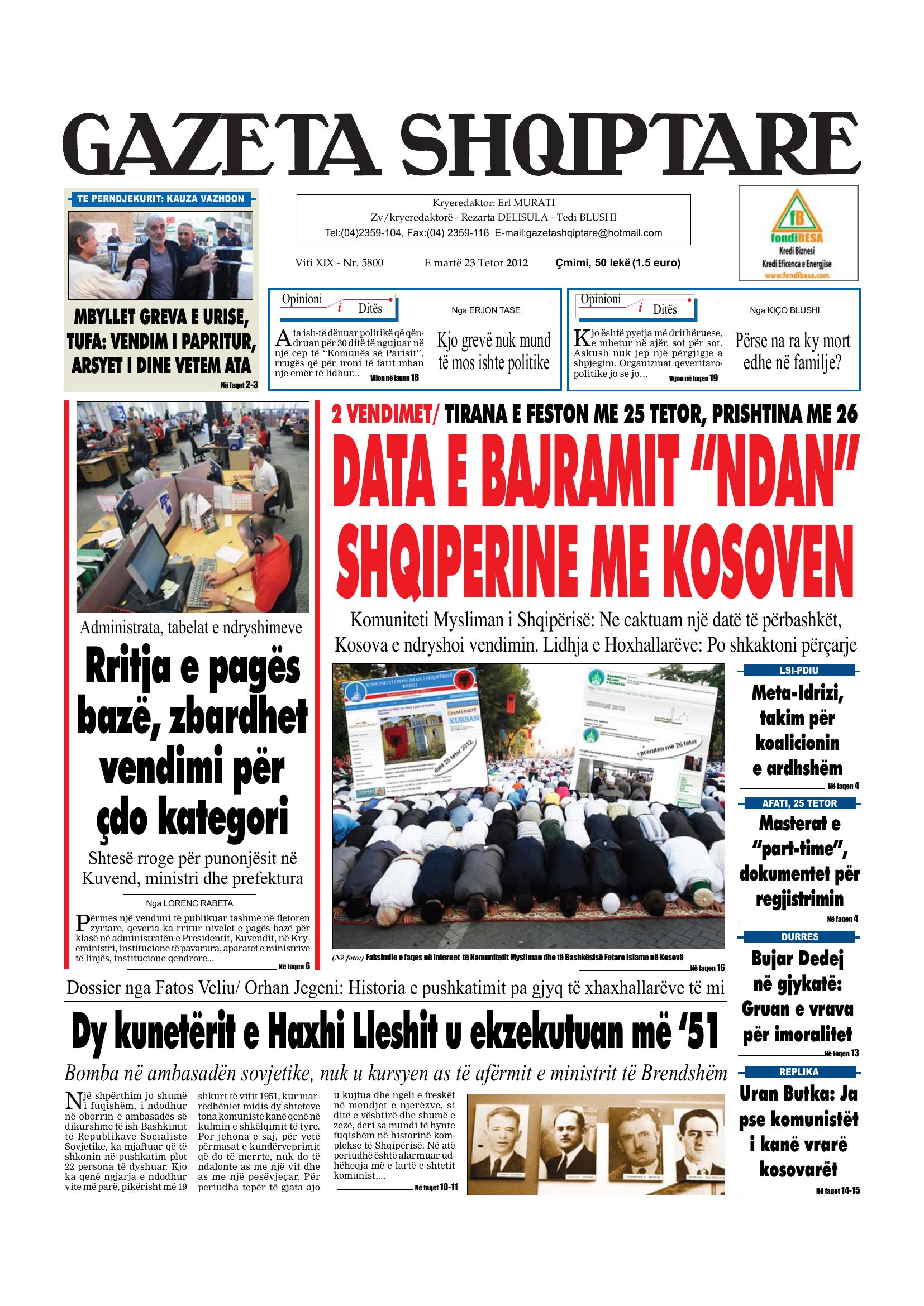 Gazeta Shqiptare 2012-10-23