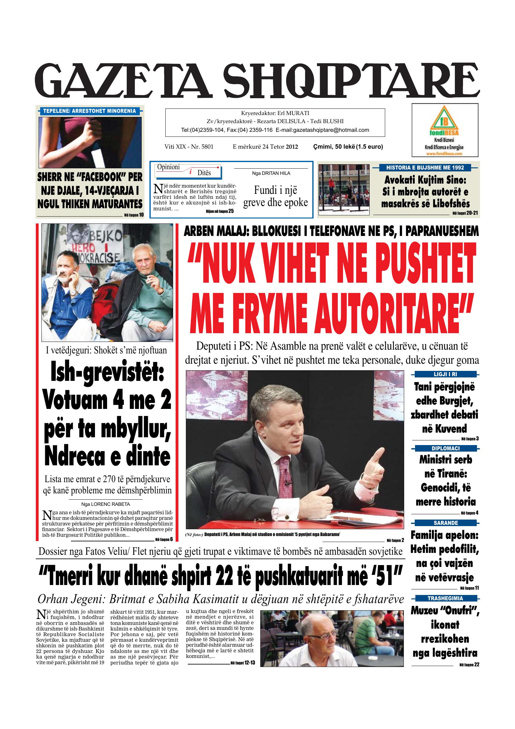 Gazeta Shqiptare 2012-10-24