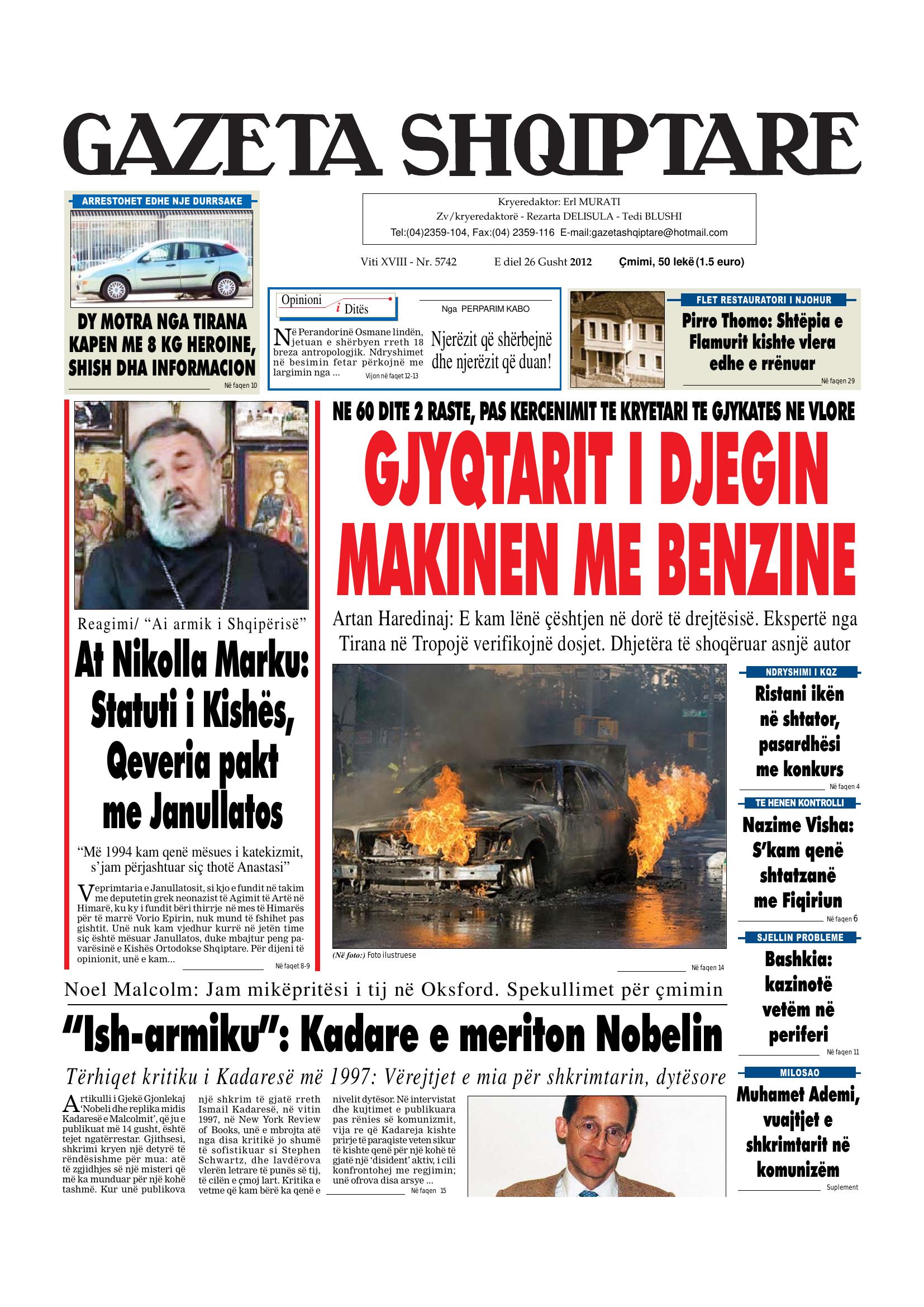 Gazeta Shqiptare 2012-08-26