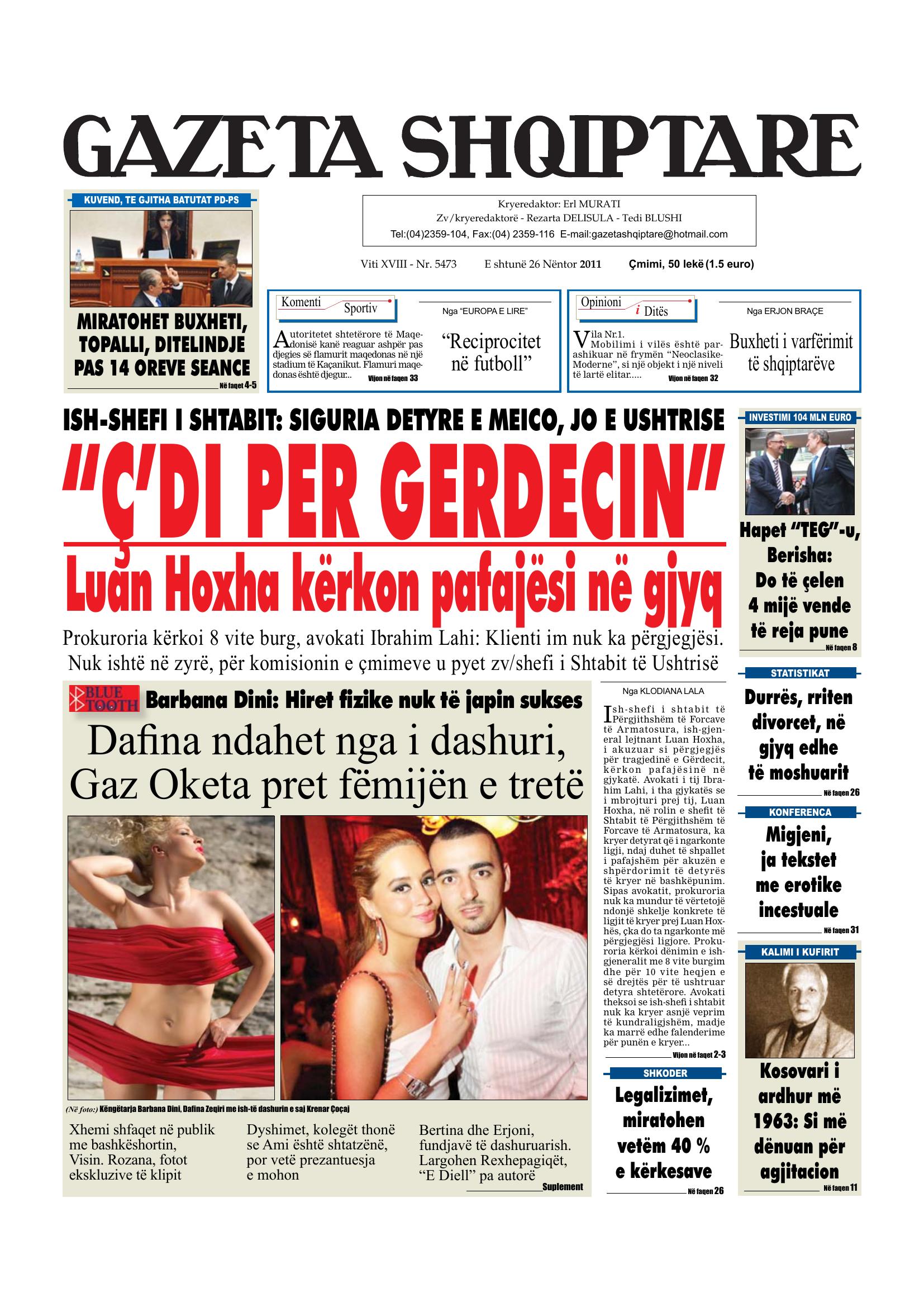 Gazeta Shqiptare 2011-11-26