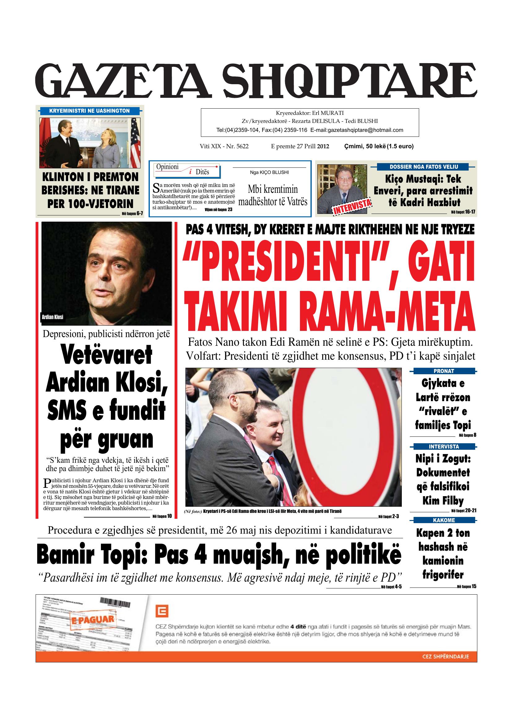 Gazeta Shqiptare 2012-04-27
