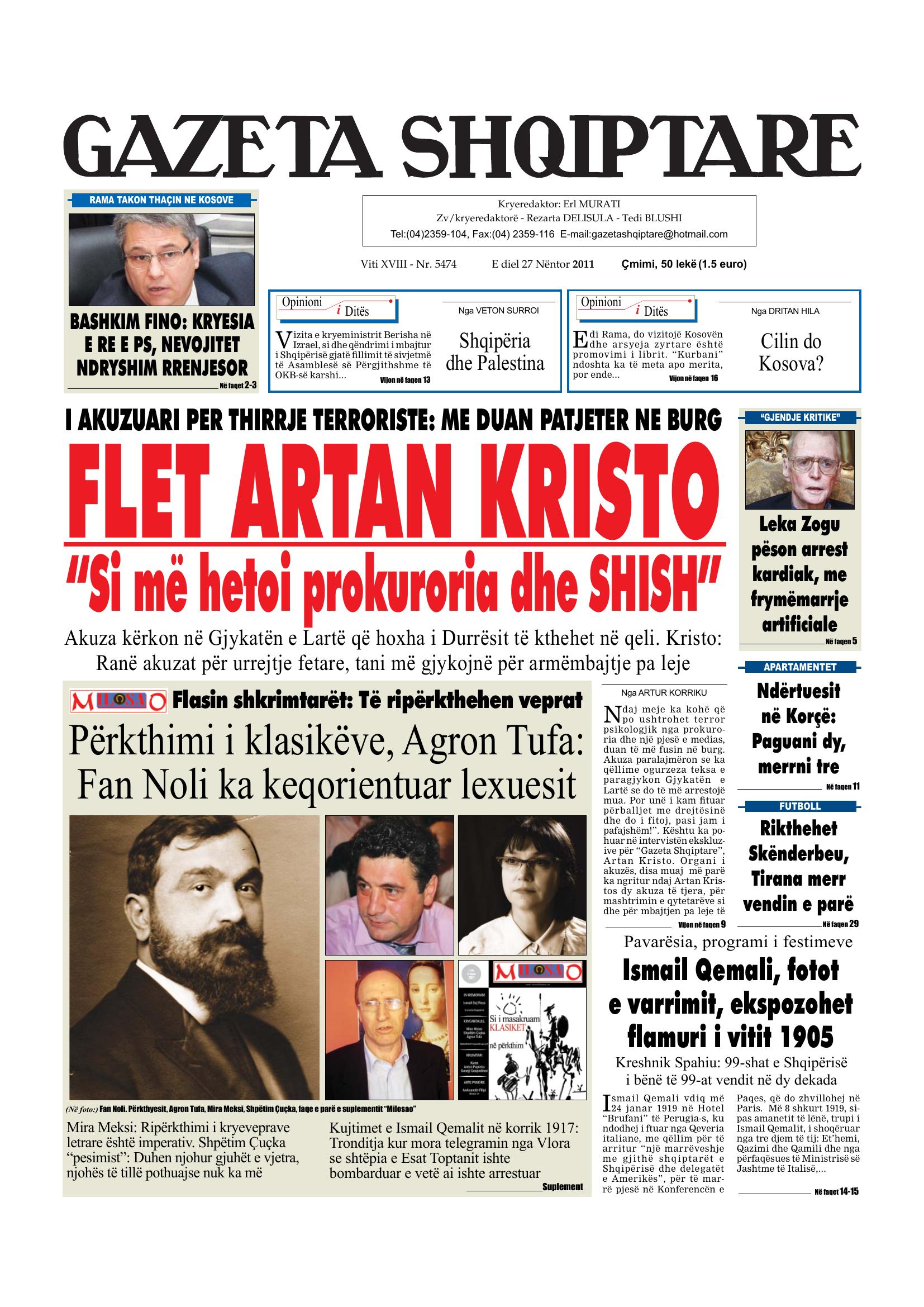 Gazeta Shqiptare 2011-11-27