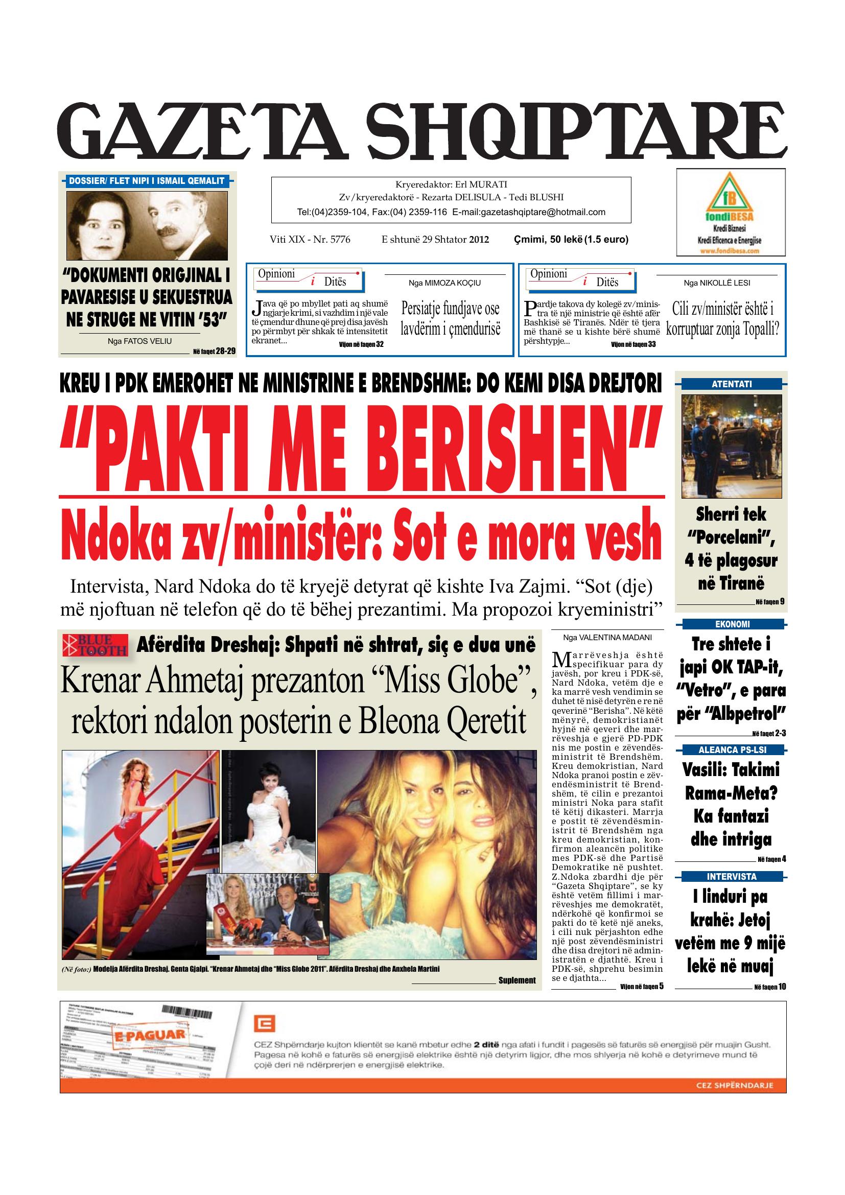 Gazeta Shqiptare 2012-09-29
