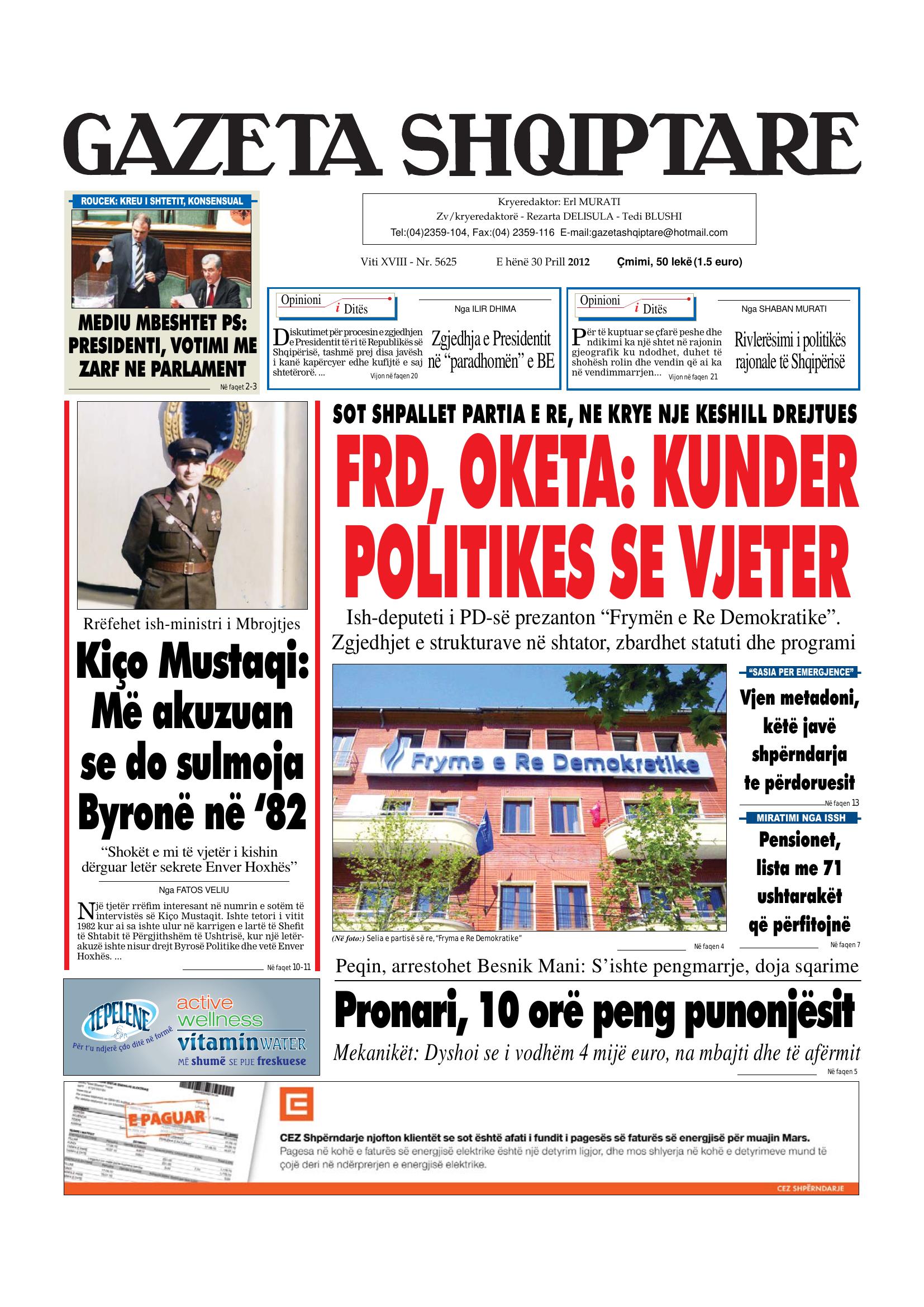 Gazeta Shqiptare 2012-04-30
