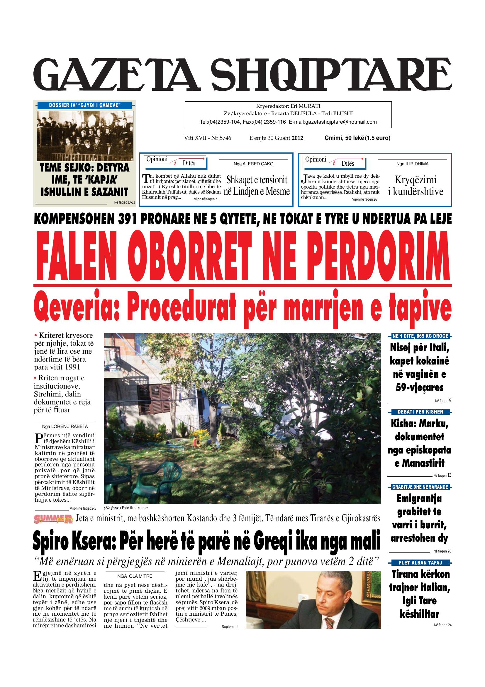 Gazeta Shqiptare 2012-08-30