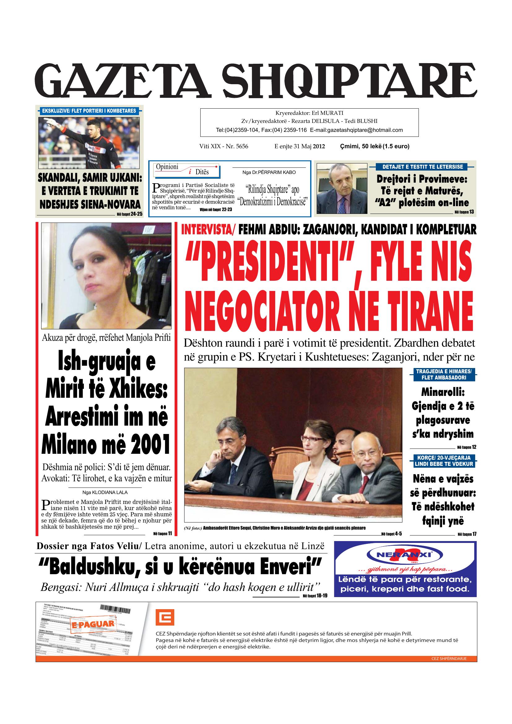 Gazeta Shqiptare 2012-05-31
