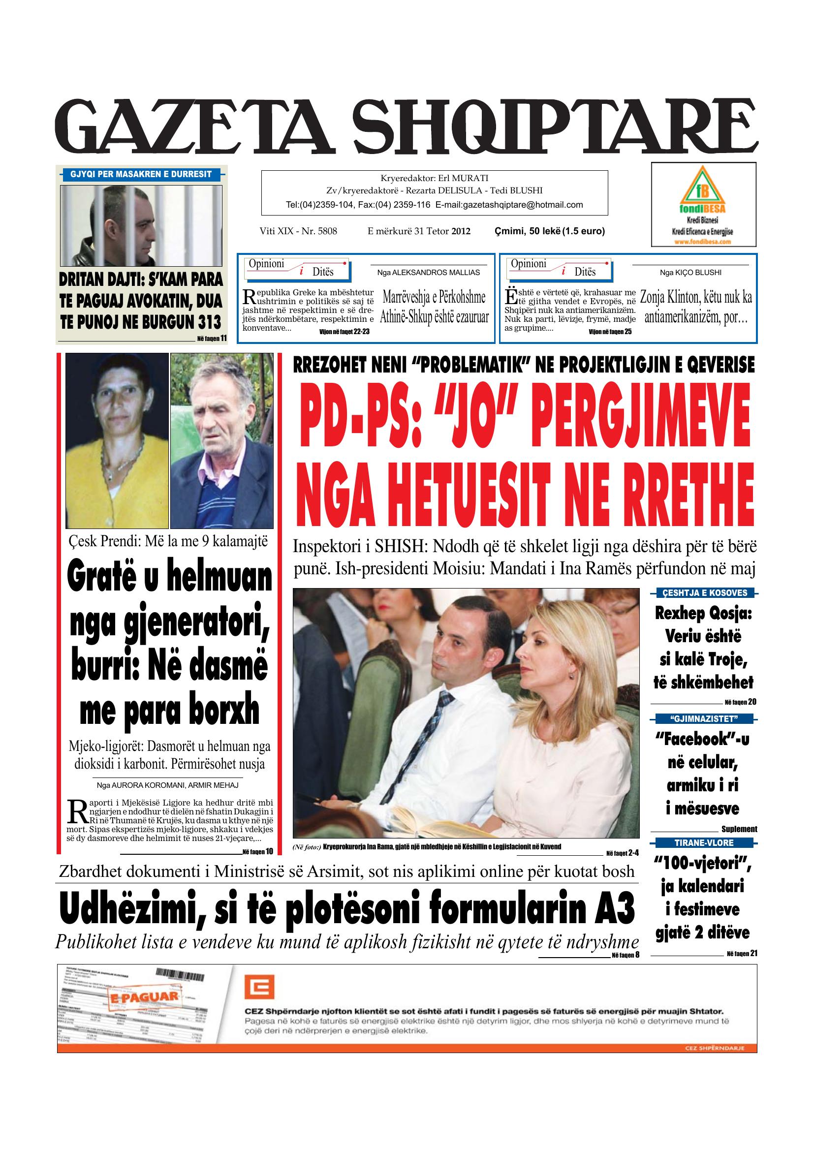 Gazeta Shqiptare 2012-10-31