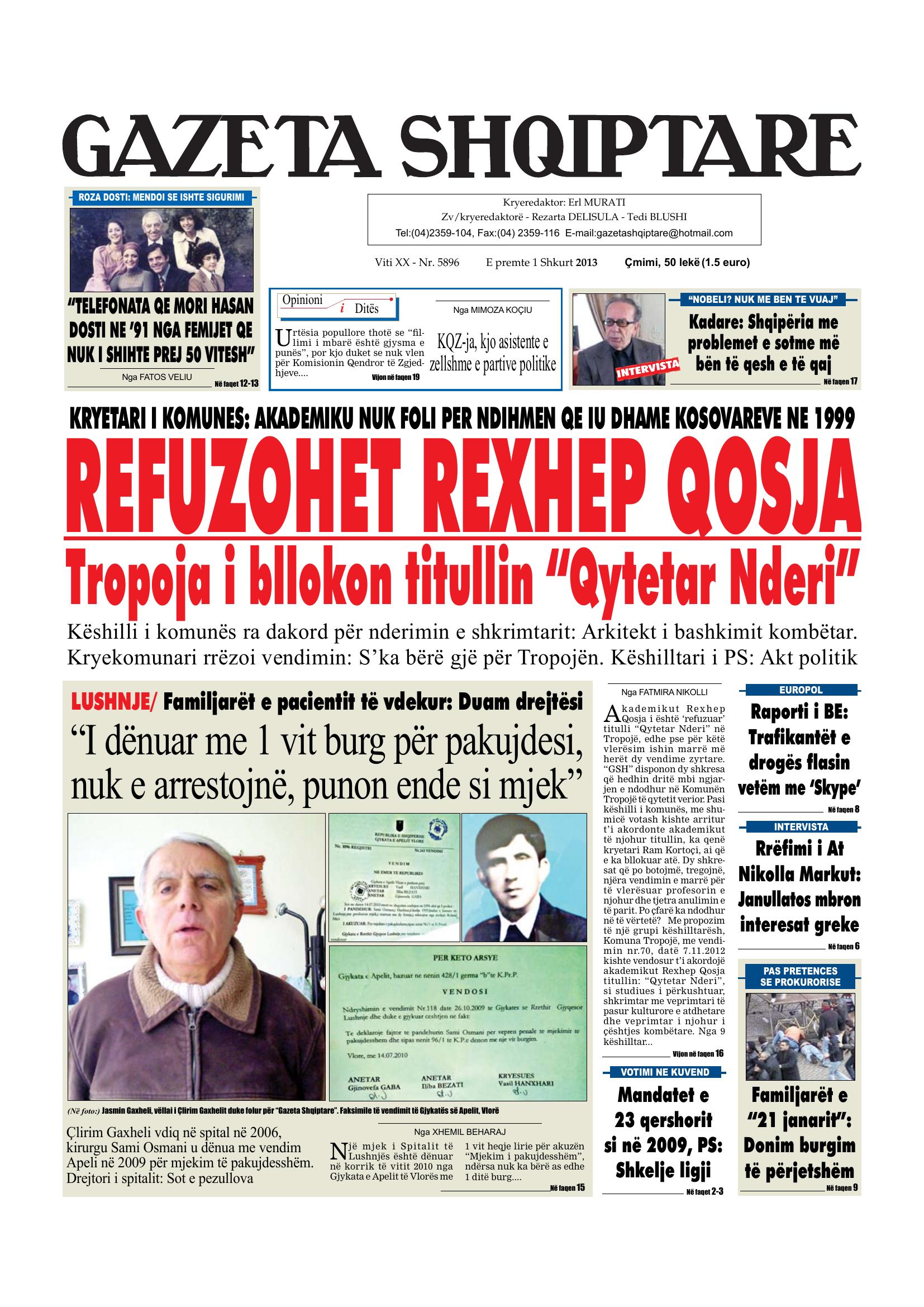Gazeta Shqiptare 2013-02-01