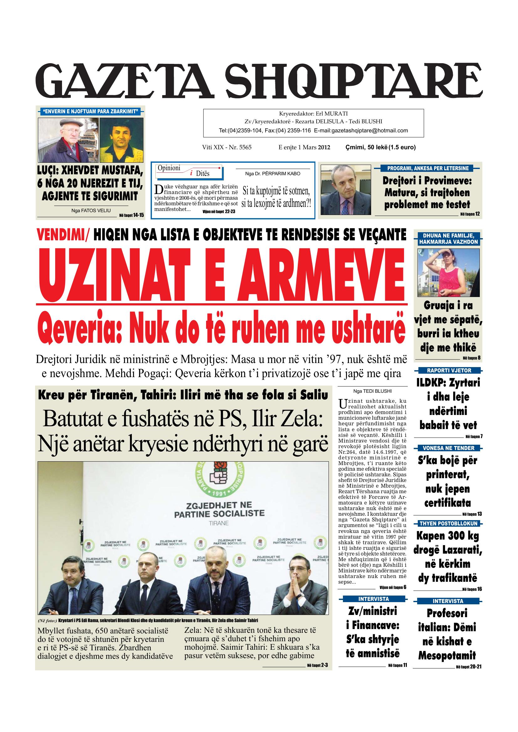 Gazeta Shqiptare 2012-03-01