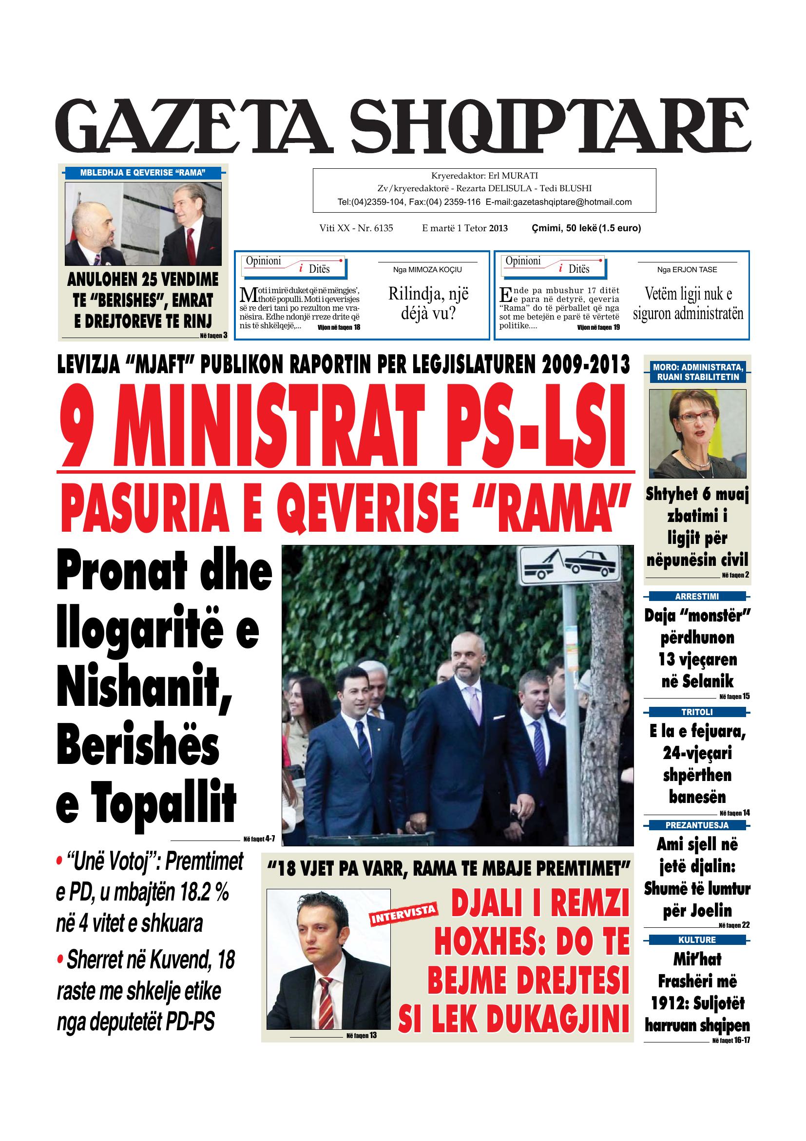 Gazeta Shqiptare 2013-10-01