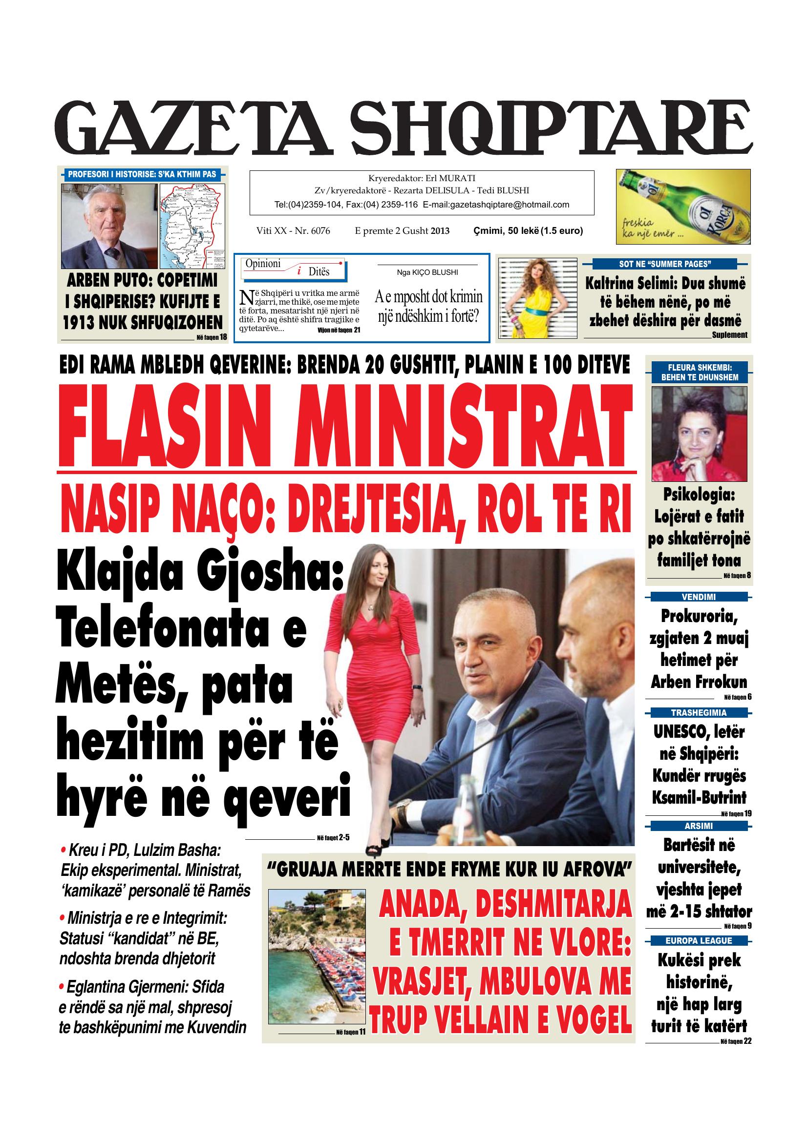 Gazeta Shqiptare 2013-08-02