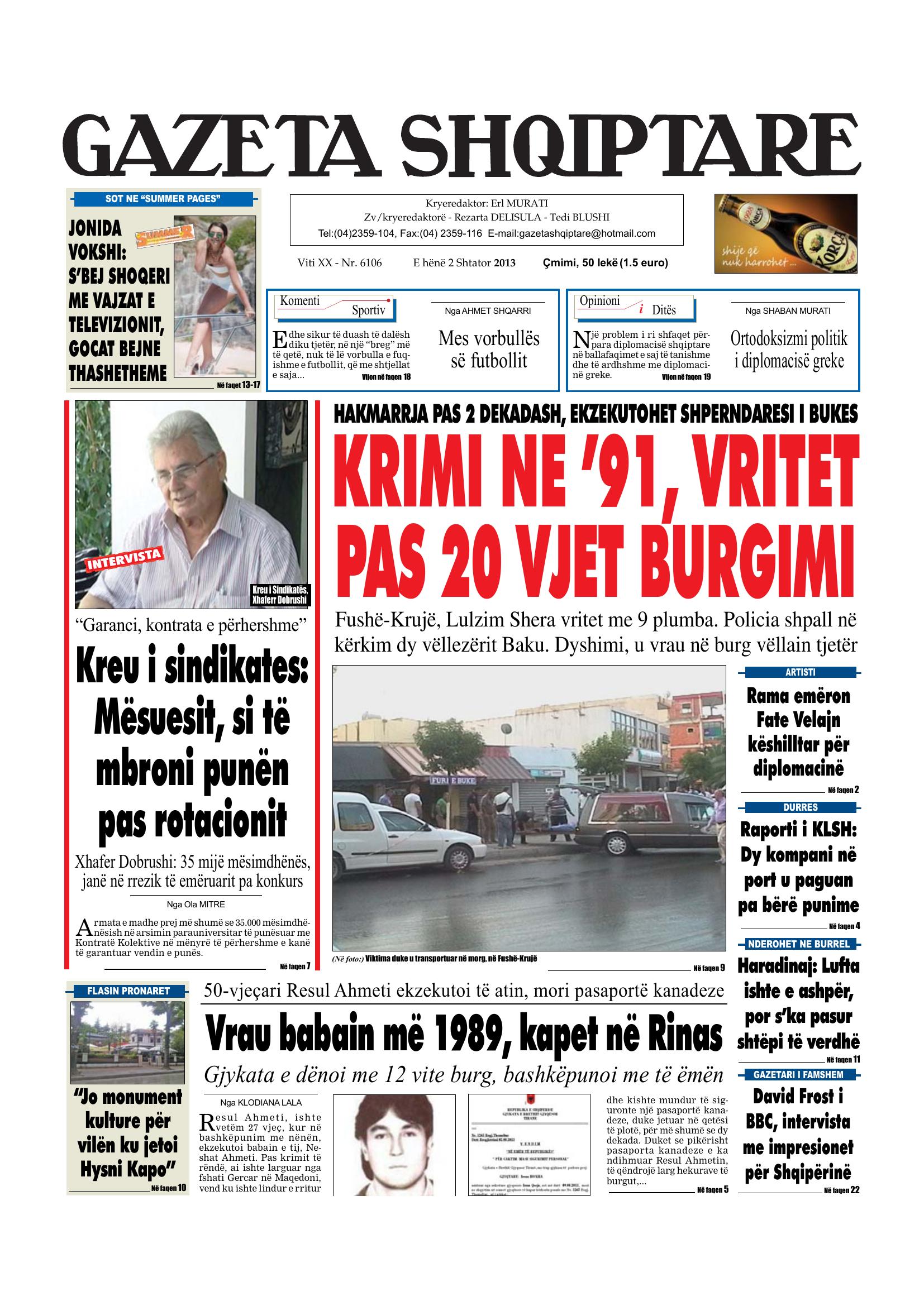 Gazeta Shqiptare 2013-09-02