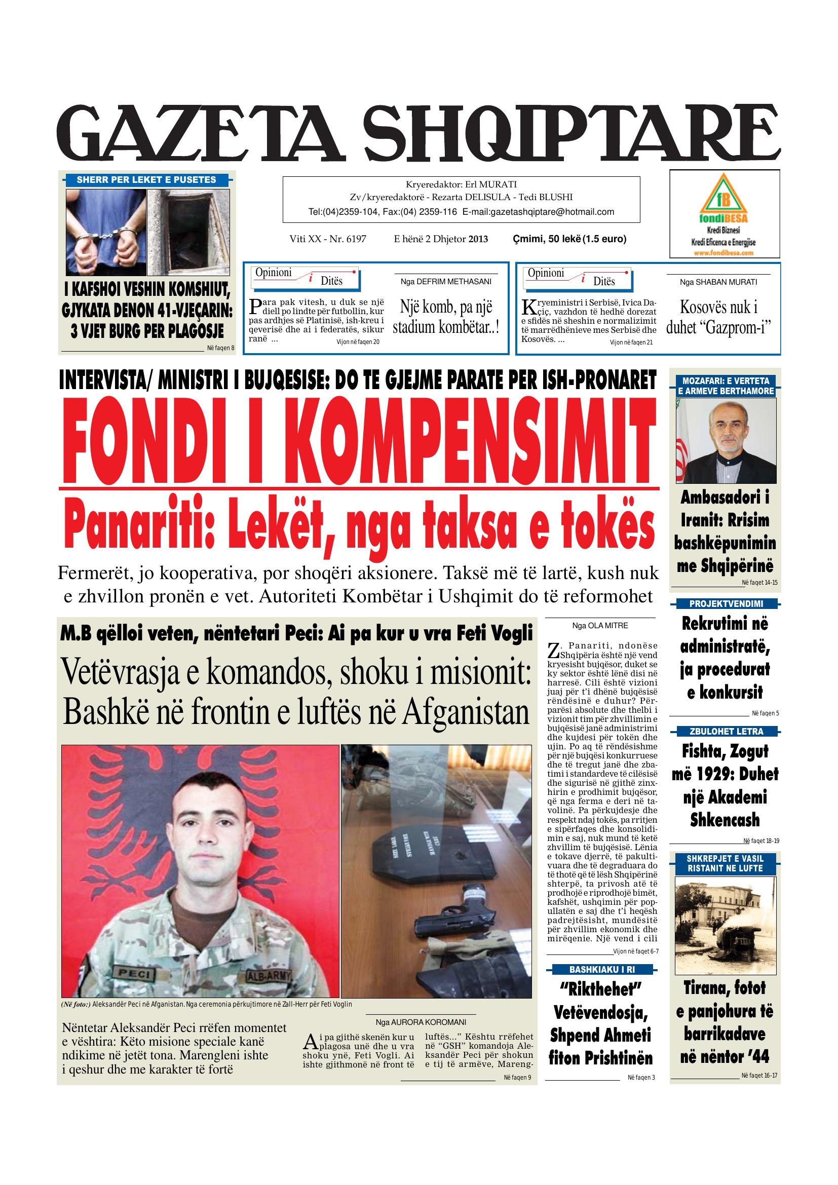 Gazeta Shqiptare 2013-12-02