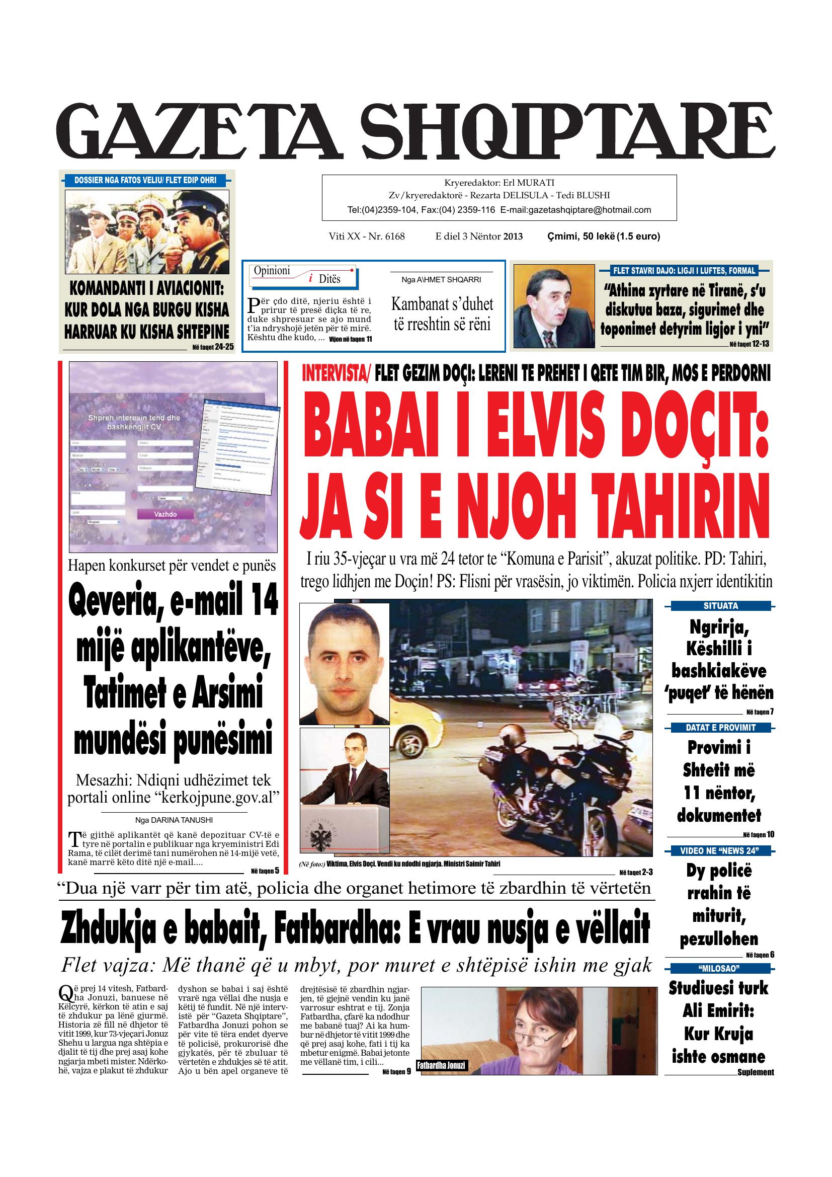 Gazeta Shqiptare 2013-11-03