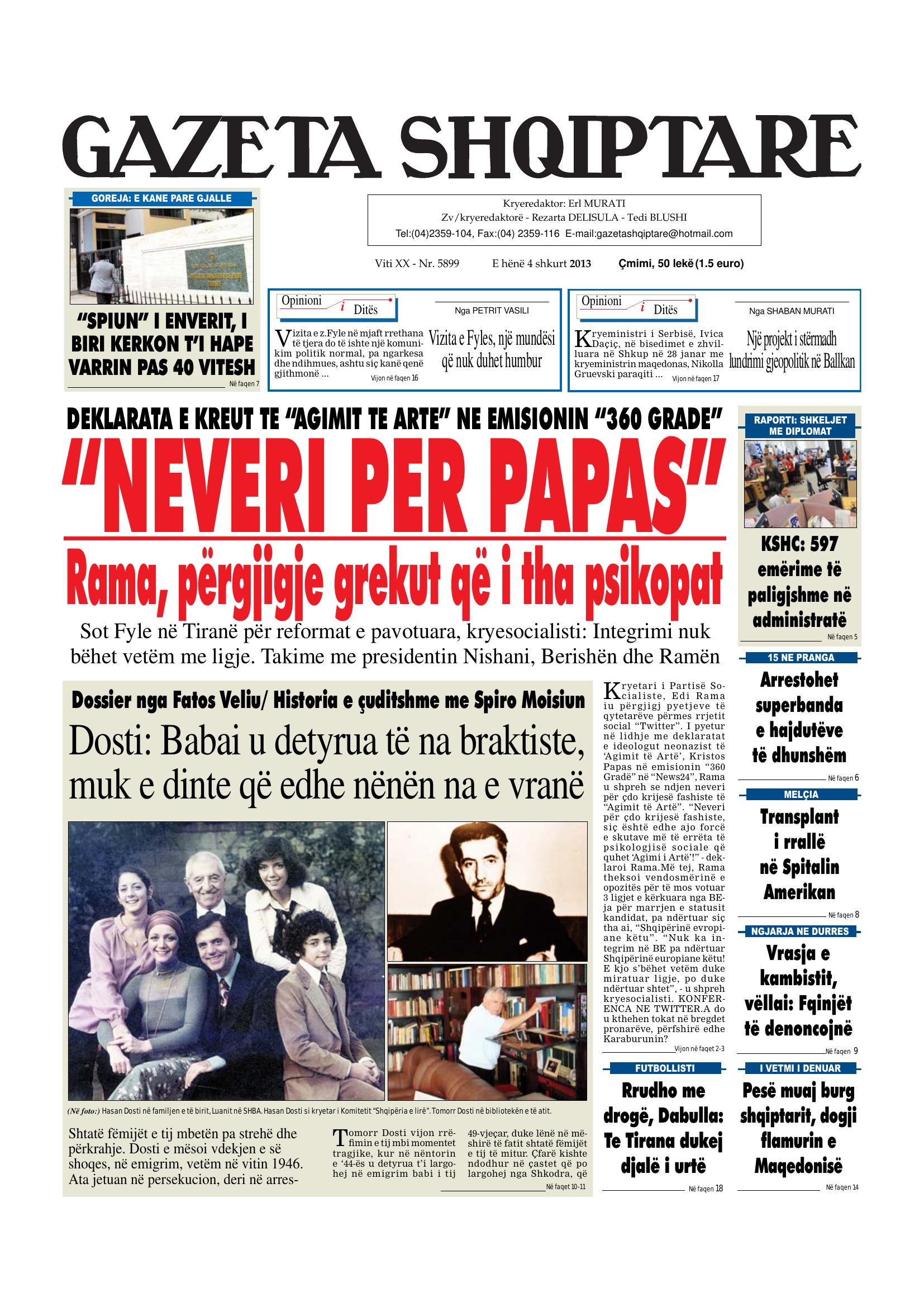 Gazeta Shqiptare 2013-02-04